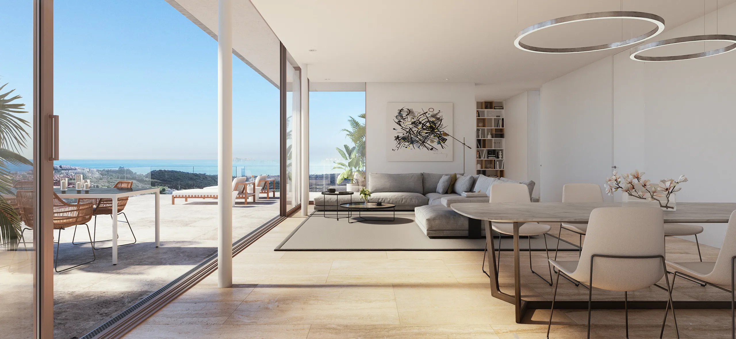 Apartment Finca Cortesin Marbella Living Photorealistic Visualization