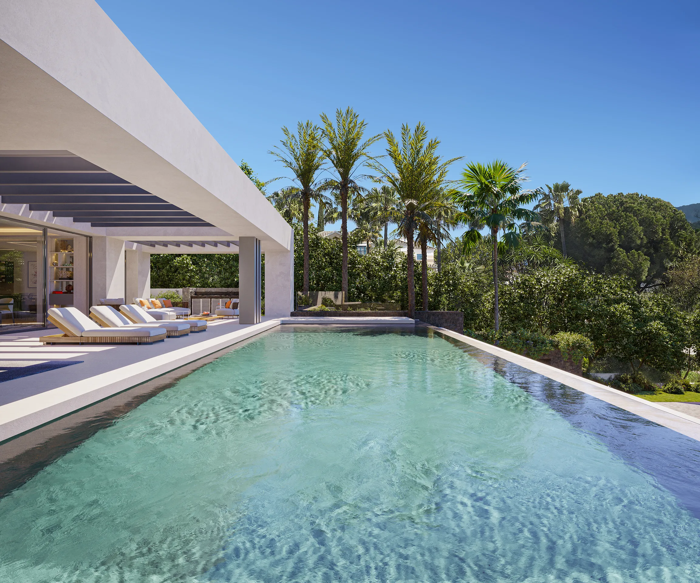 House Marbella Pool Hyperrealistic Renders