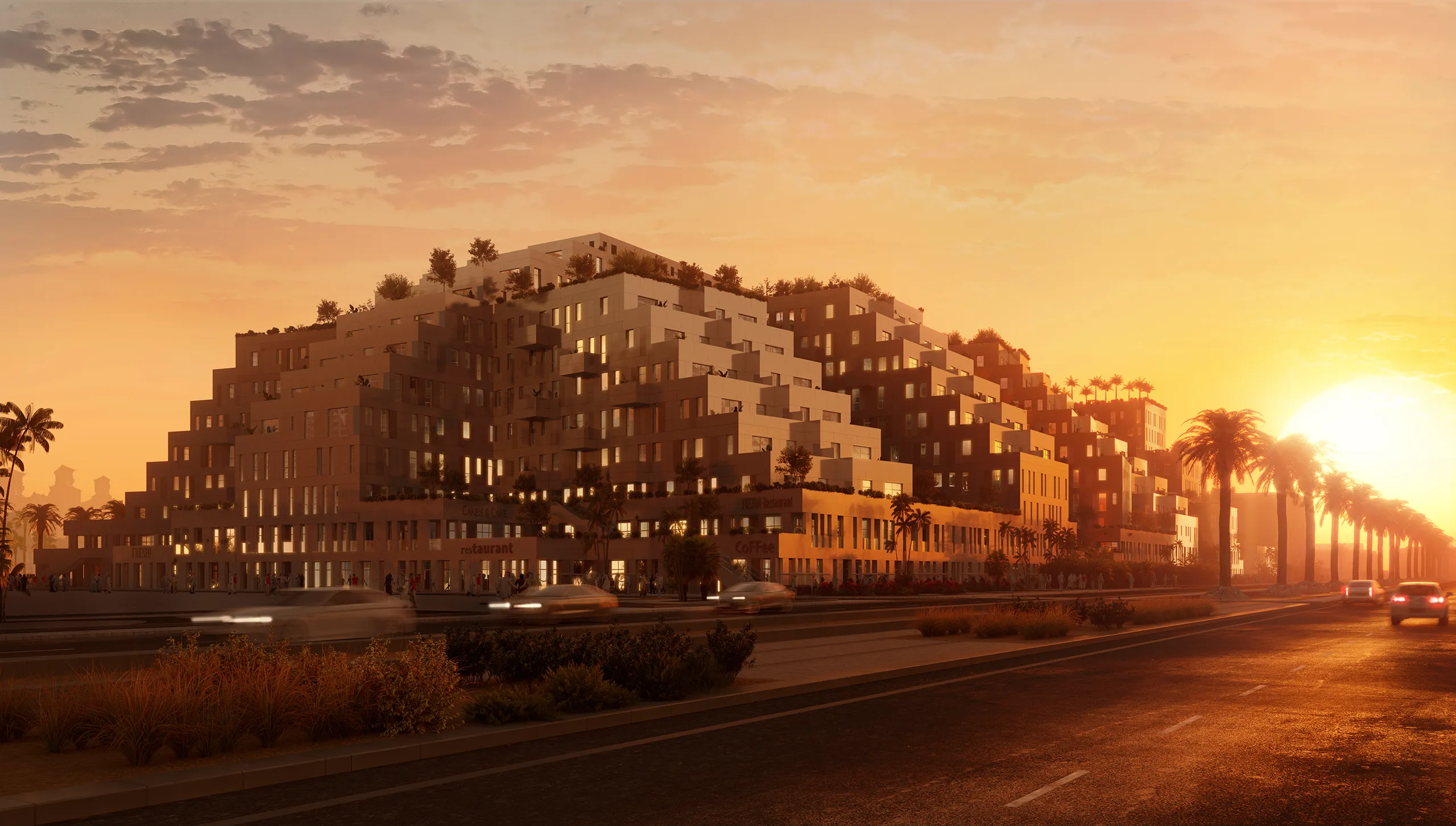 Muraqqabat Residencial Muraqqabat Dubai Fachada Render arquitecturas