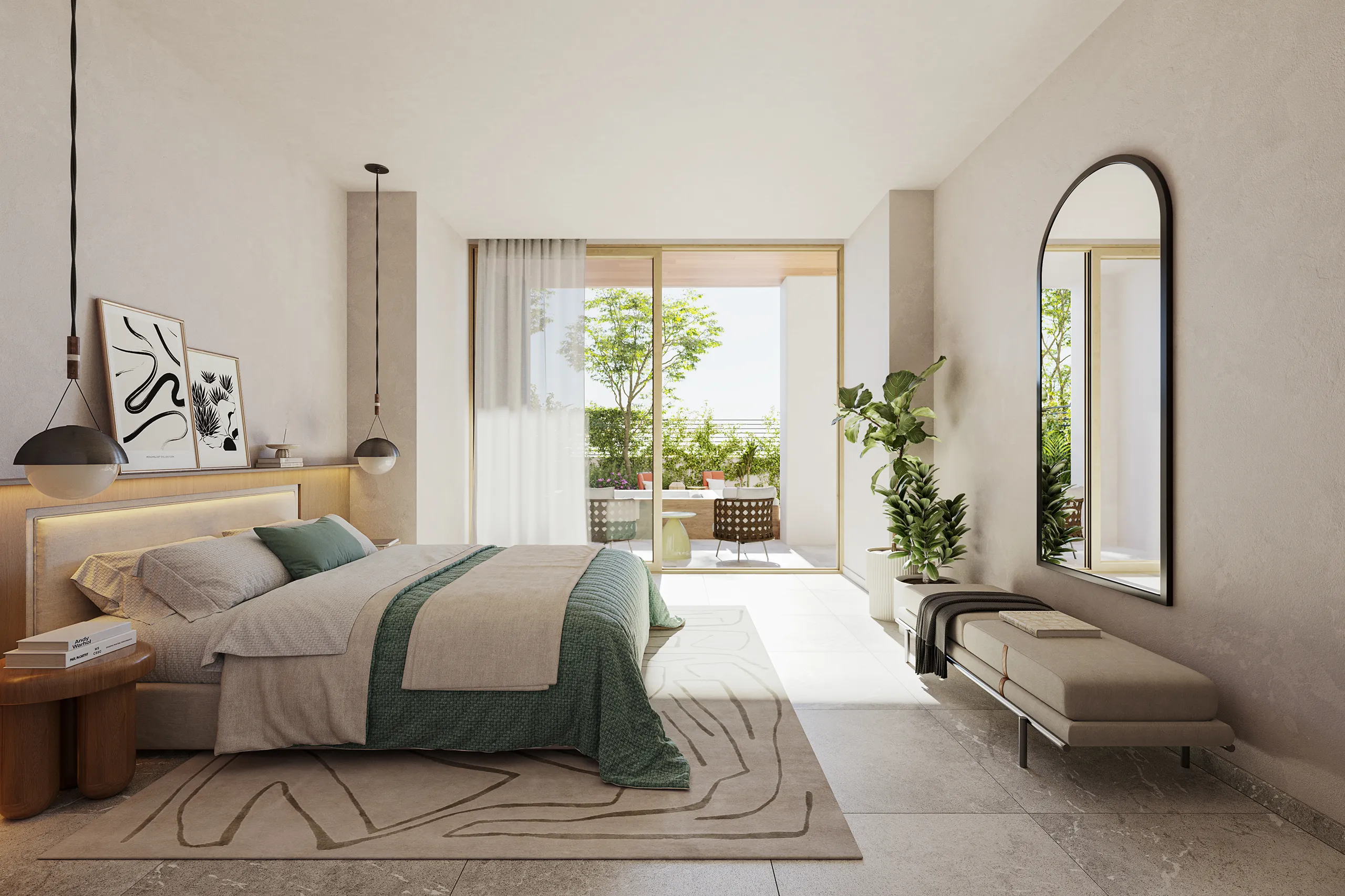 Ciudad Jardin Apartments Mallorca Bedroom Architecture Visualization