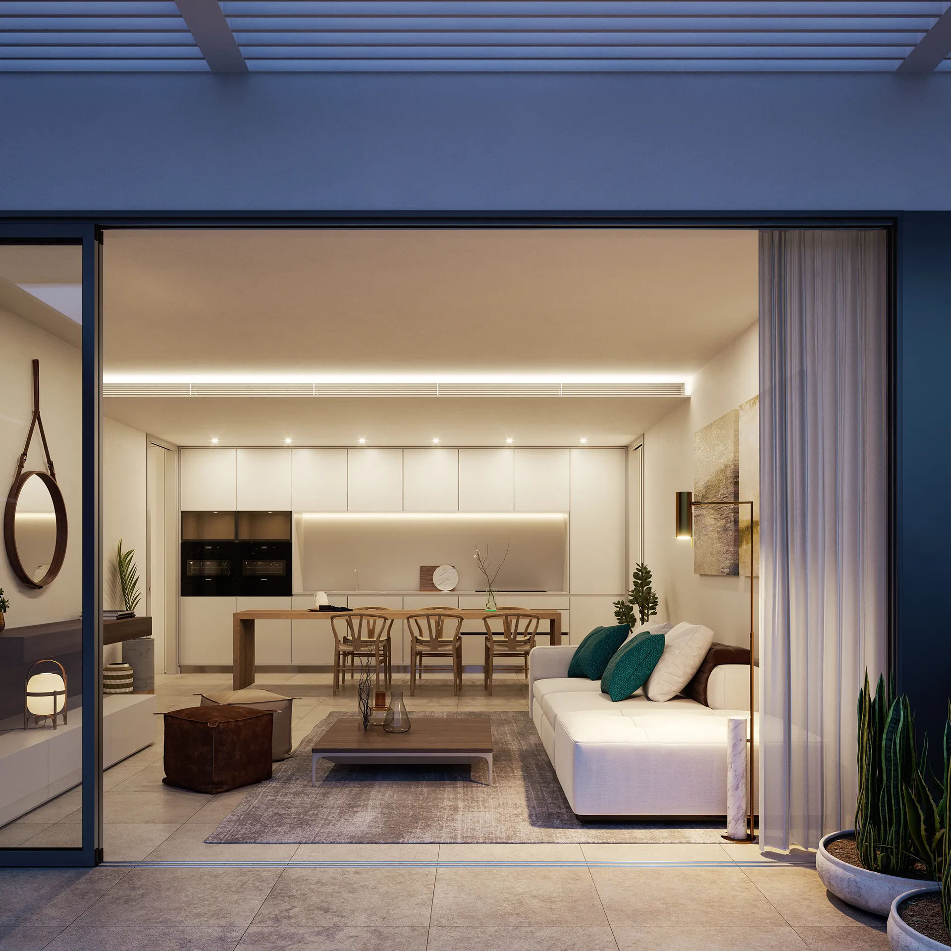 Houses Bolnou Alicante Kitchen Hyperrealistic Visualization