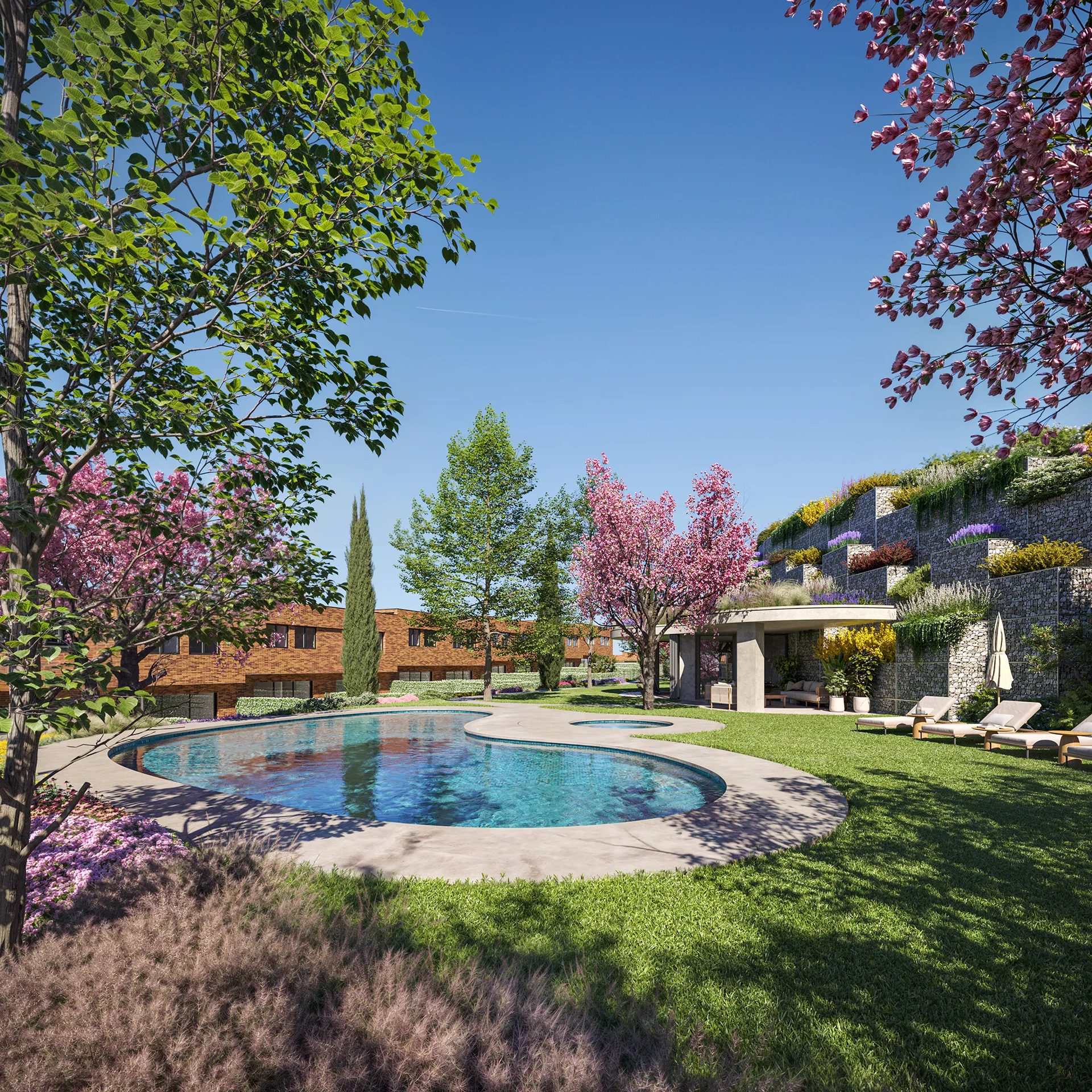 Villa Colmenar Viejo Madrid  Driveway Hyperrealistic Cgi