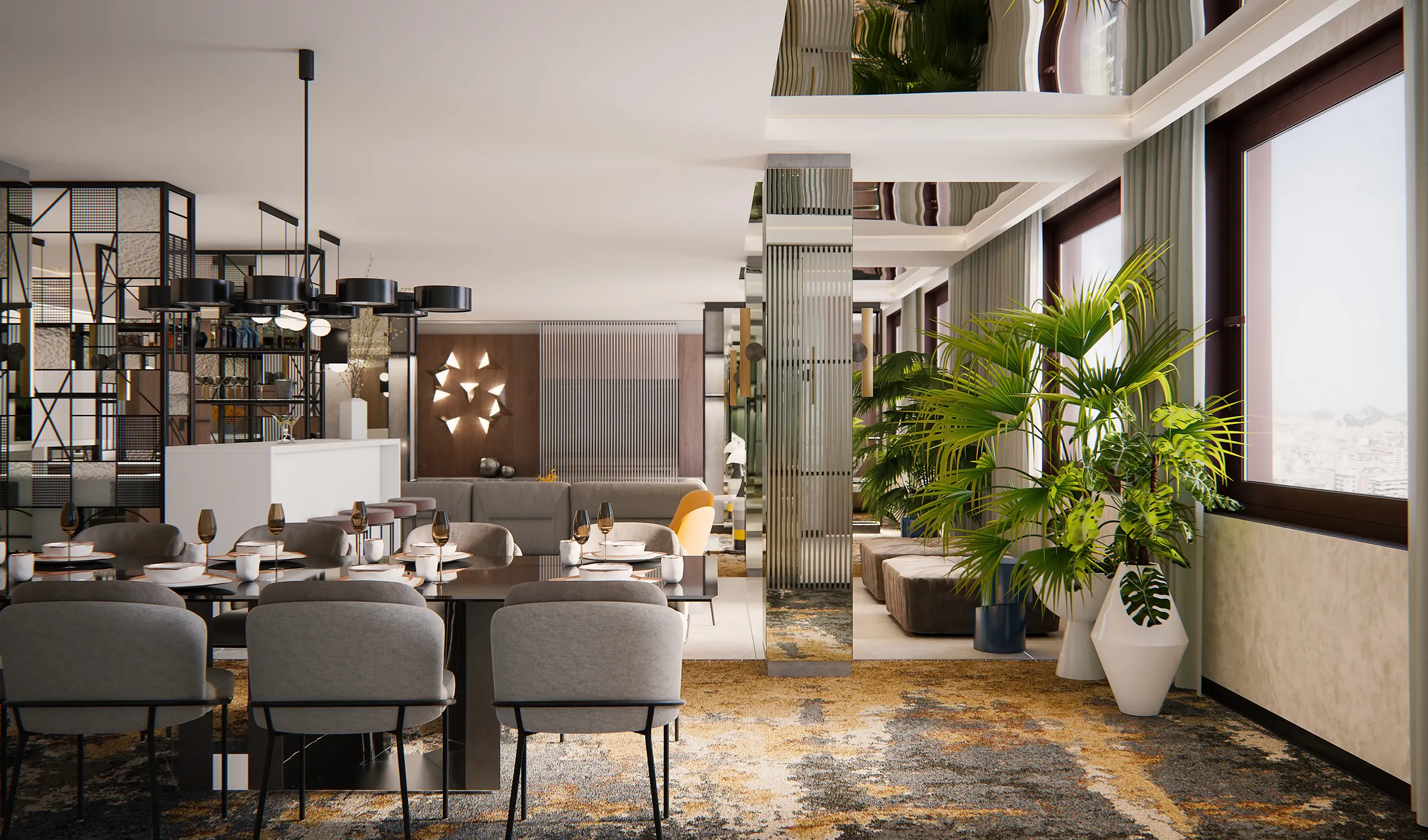 Hotel Sofia Barcelona Barcelona Common Areas Architectural Visualization