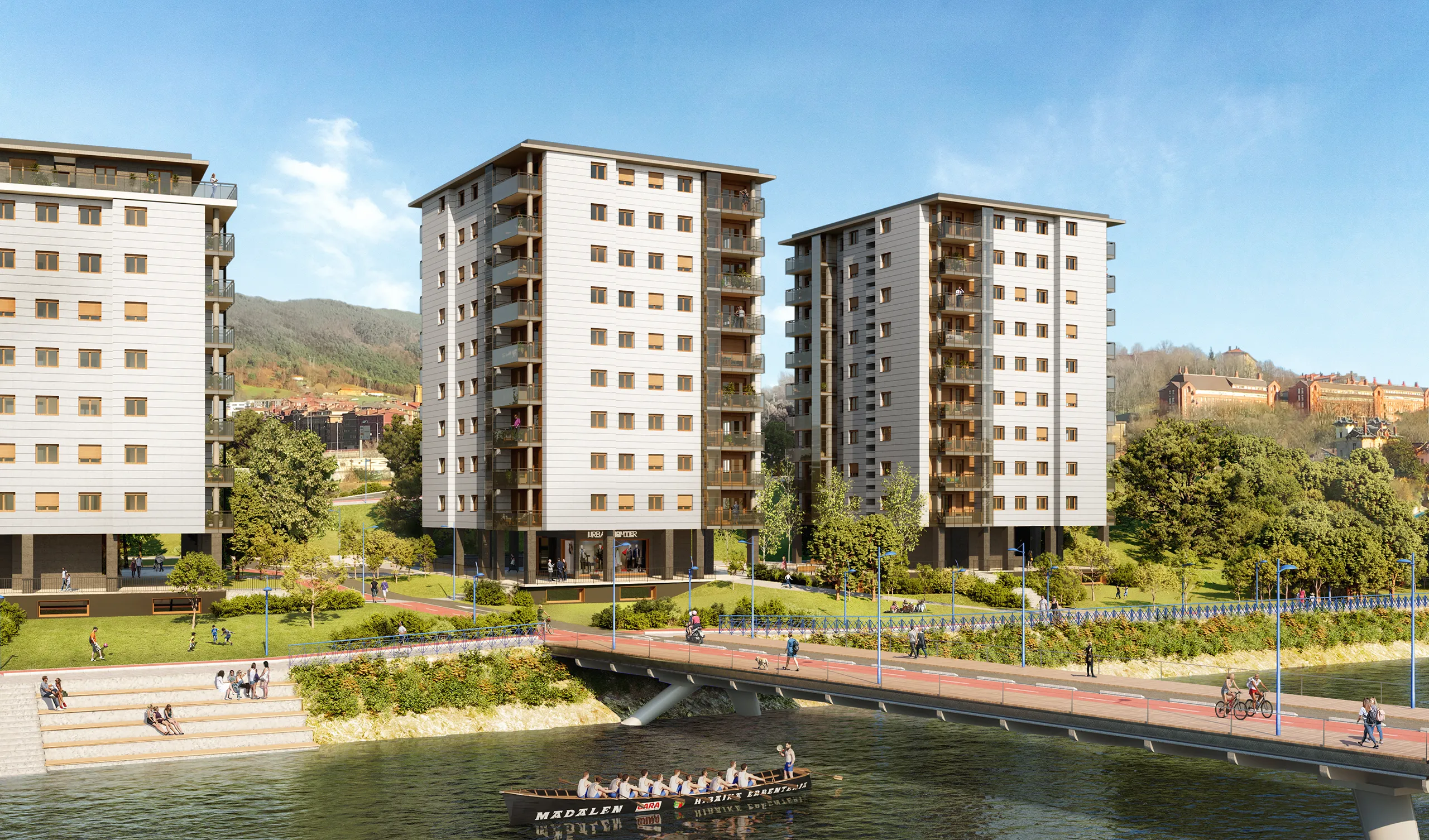Viviendas Alzate San Sebastian Fassade eye level Architectural renders