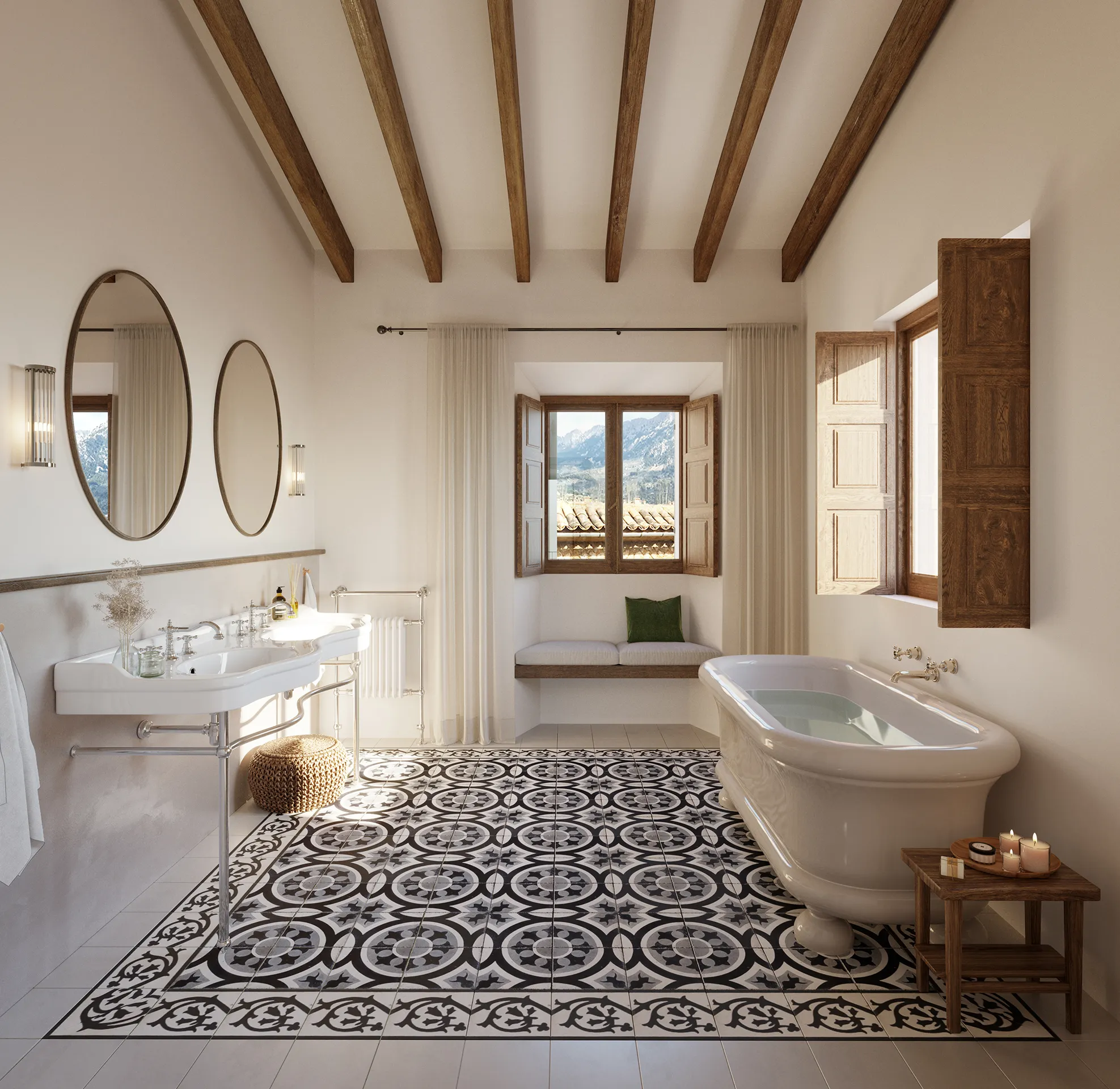 Townhouse Luxury Soller Mallorca Bathroom Architectural Visualization