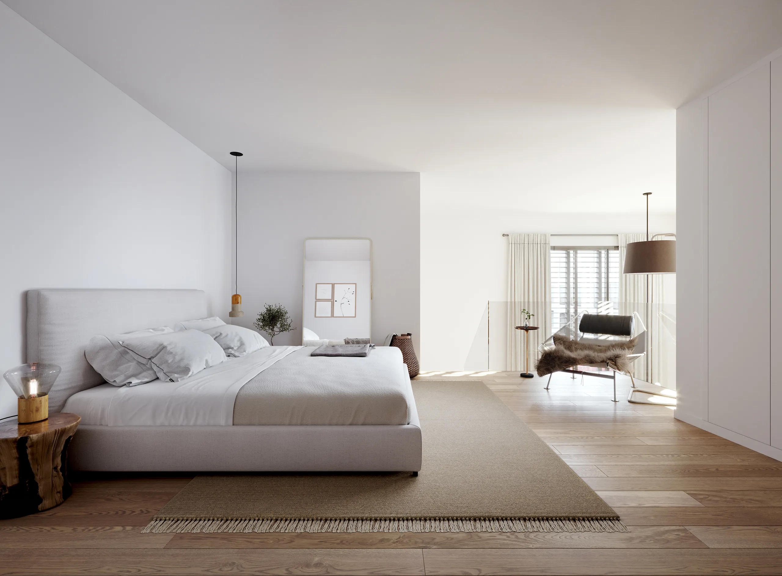Mas Vidrier Piso Barcelona Bedroom Real Estate Visualization