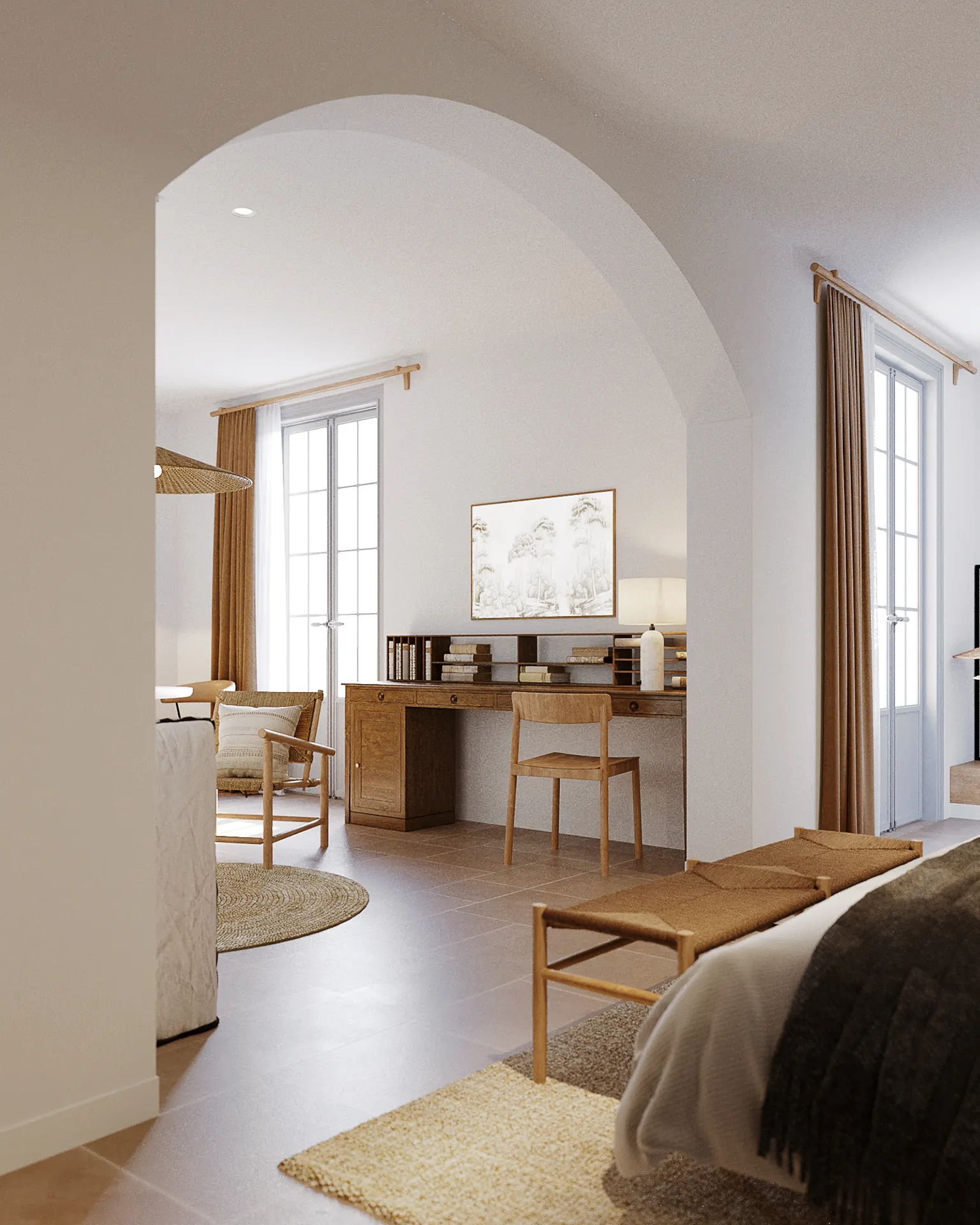 Hotel Couvent Mane Francia sala reuniones Render de arquitectura