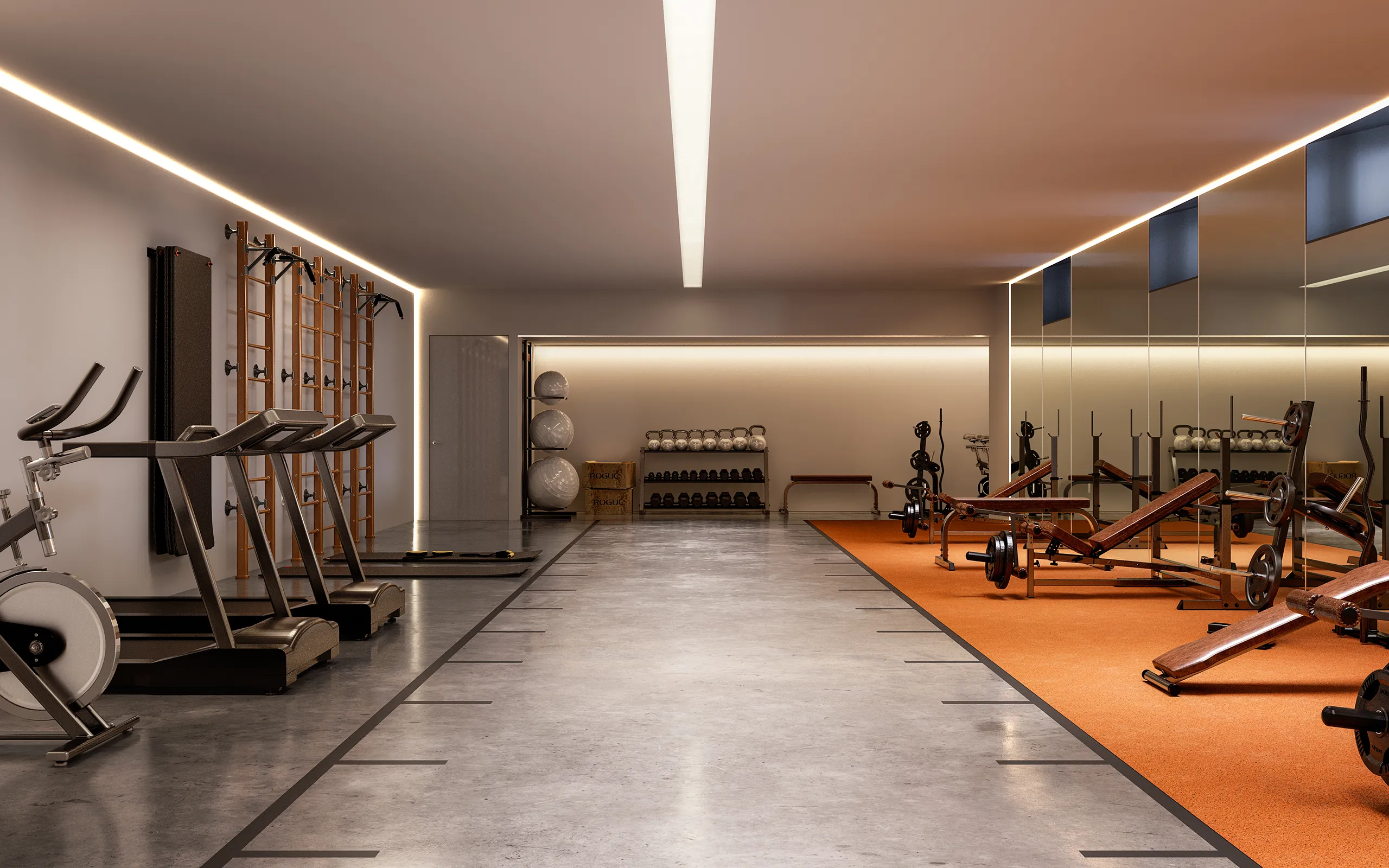 Avencas Housing Lisboa Portugal Gym Architectural Visualization
