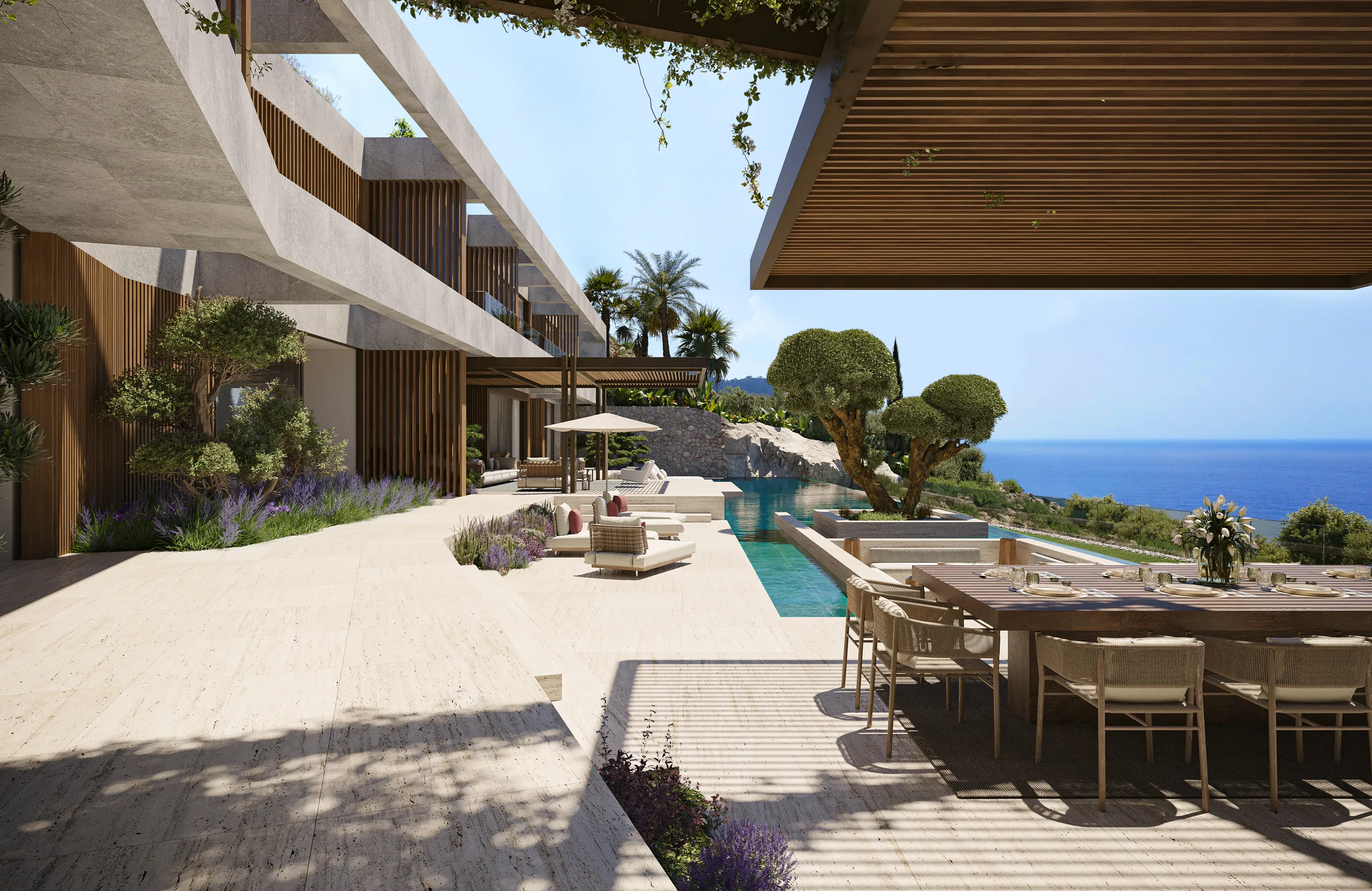 Villa Maravant Andratx Mallorca terraza Render arquitecturas