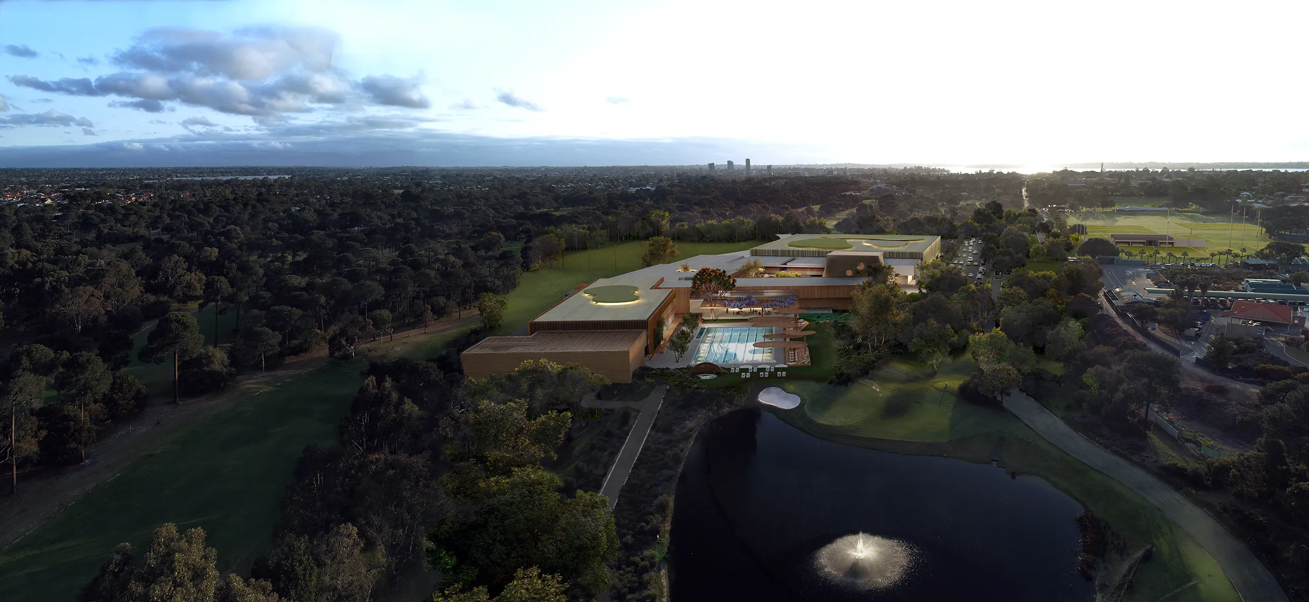 Office Perth Australia Aerial view Real Estate Visualization