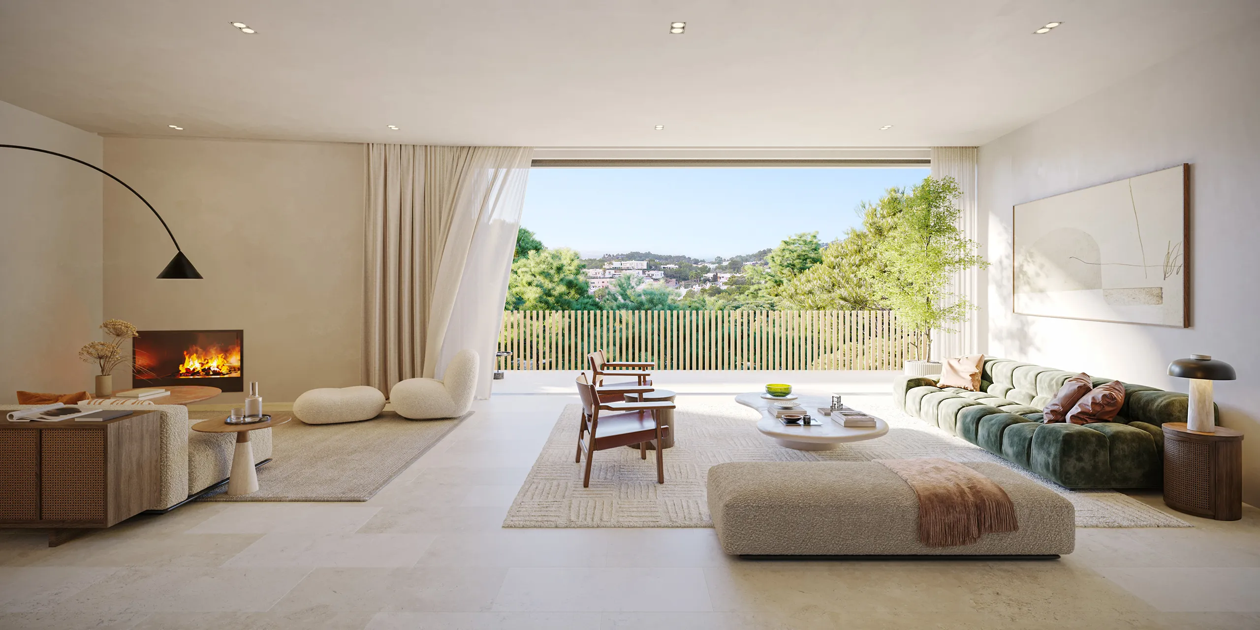 Villa Cap Martinet Ibiza Living photorealistic rendering