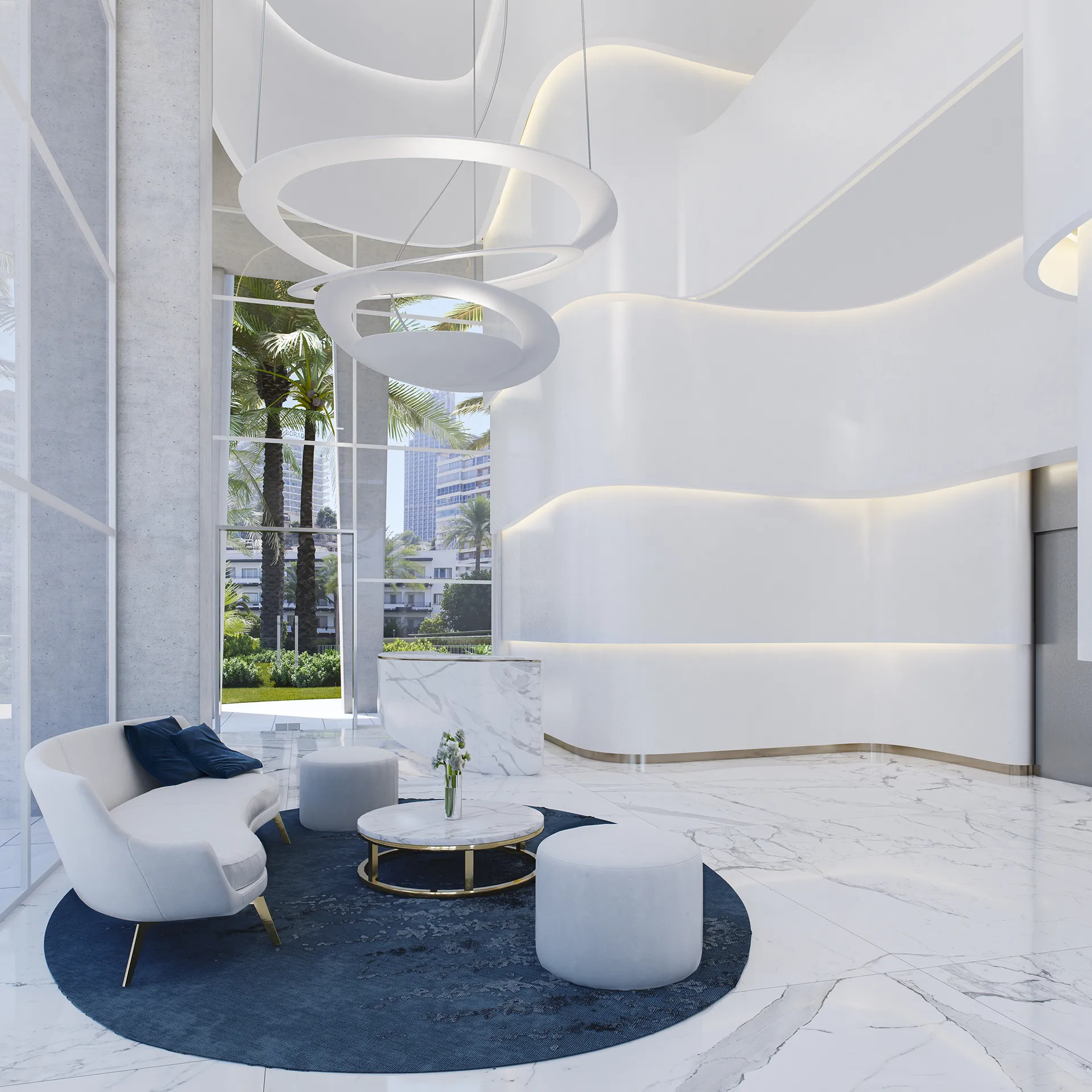 Delfin Tower Apartament Benidorm Benidorm Entrance Photorealistic Visualization