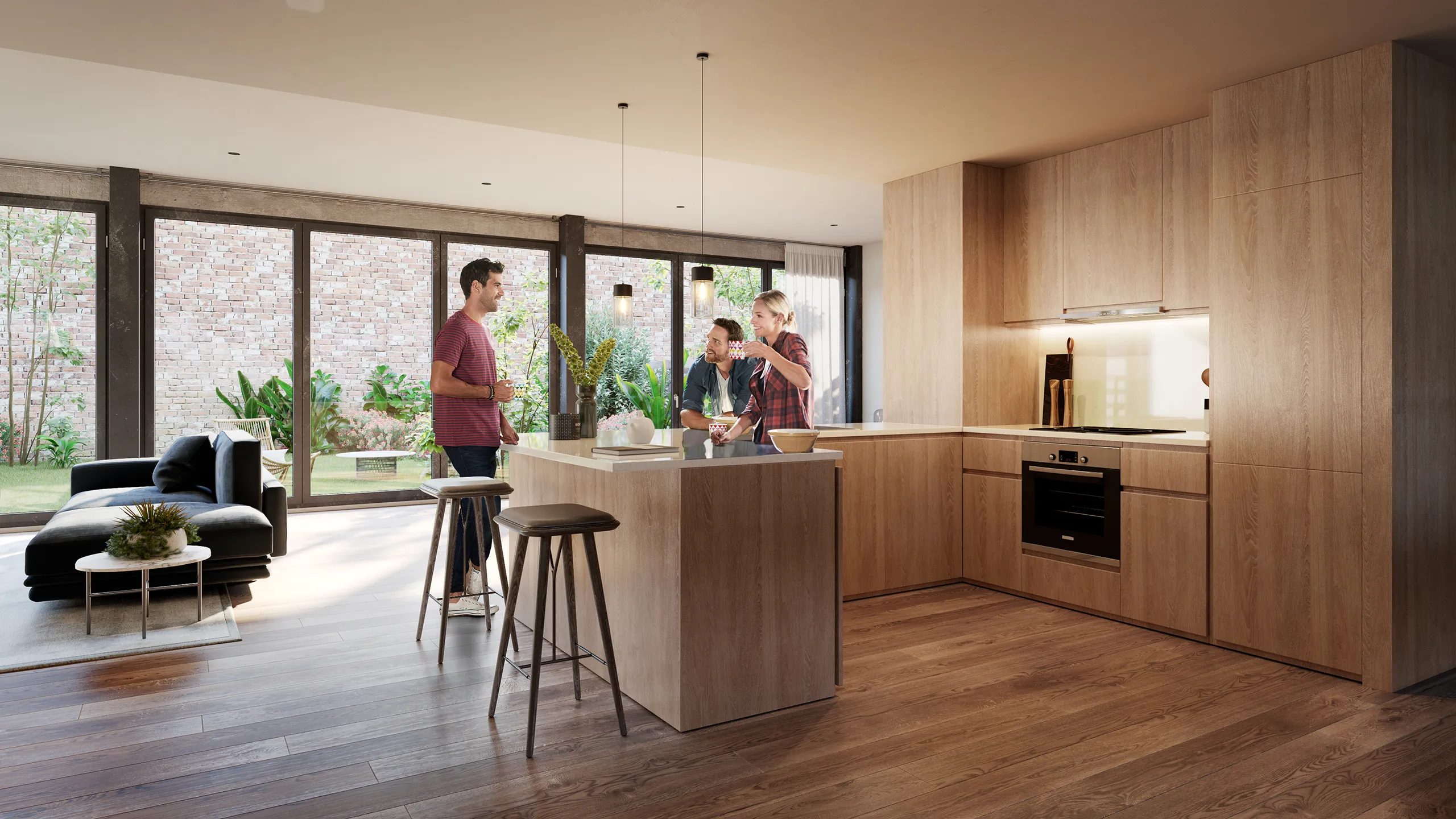 Viviendas Orfebreria Barcelona Kitchen Property Branding Renders