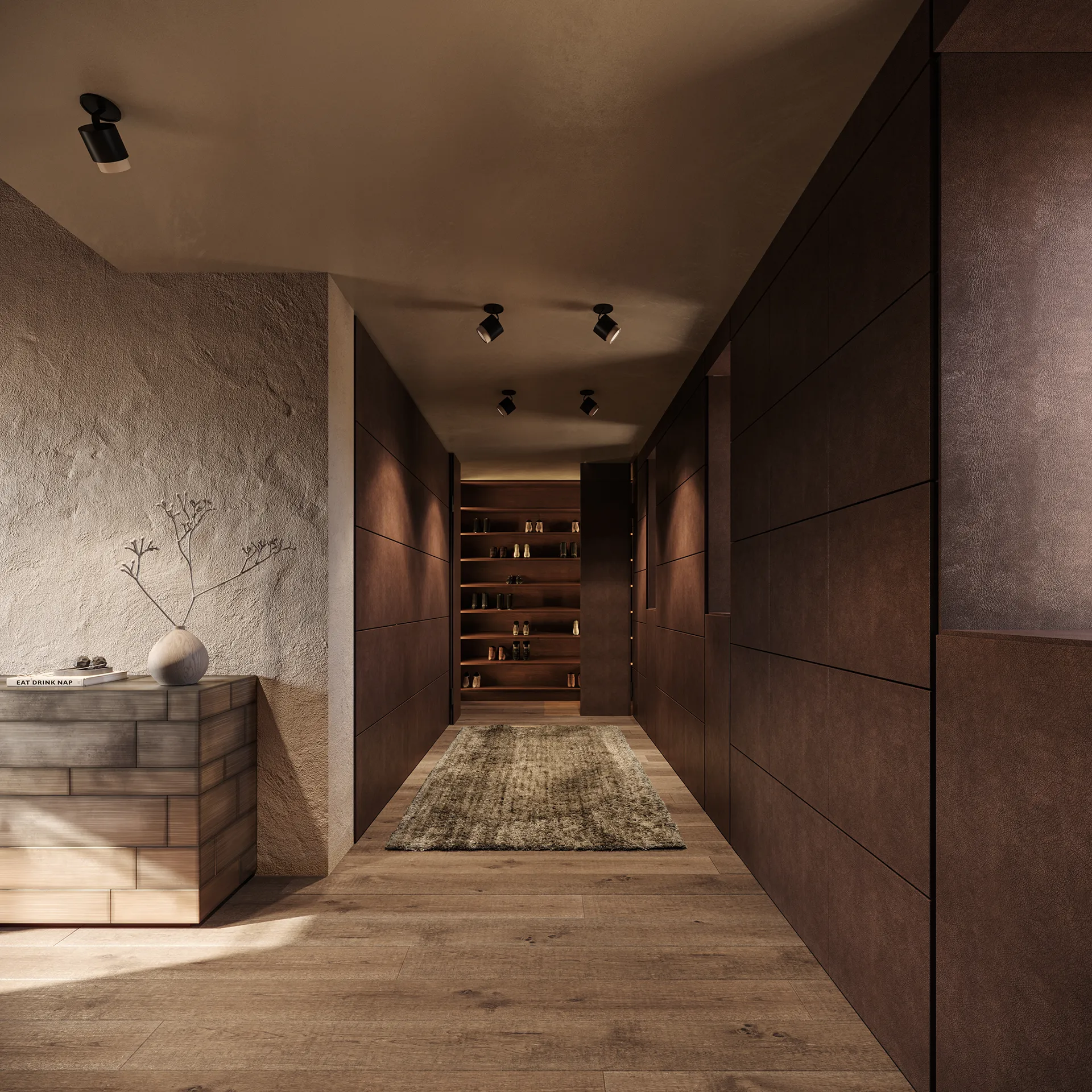 Finca Randa Mallorca Hallway Architectural Visualization