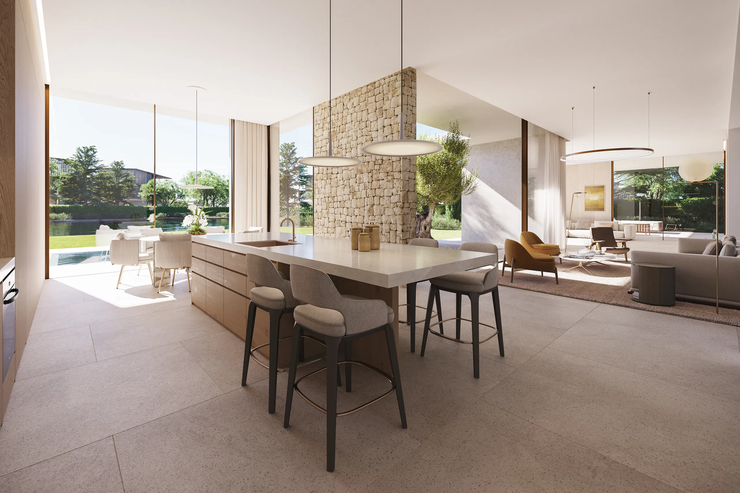 Villa Dubai Dining Property Branding Cgi