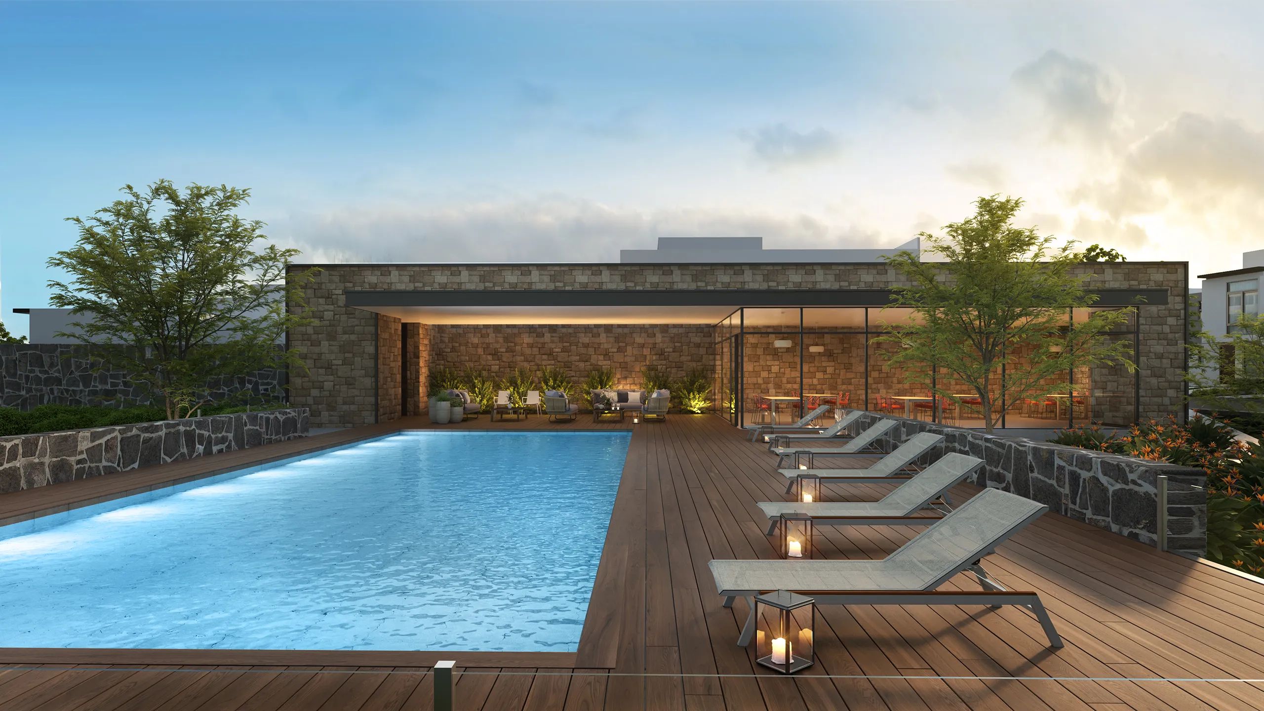 Secreto Condominio Zibata Mexico sala estar Branding Inmobiliario 3D