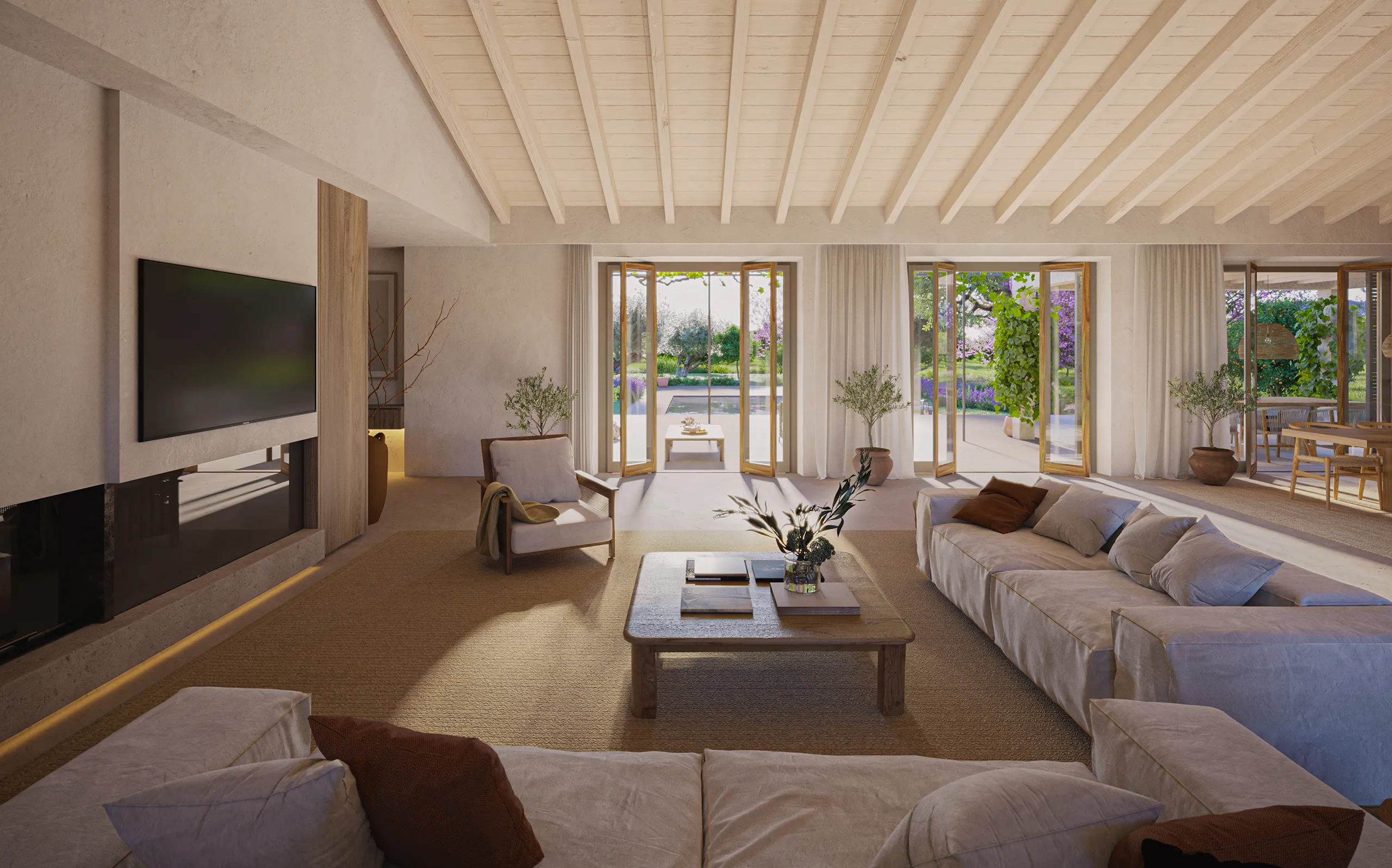 Estate Santanyi Mallorca Living Photorealistic Cgi