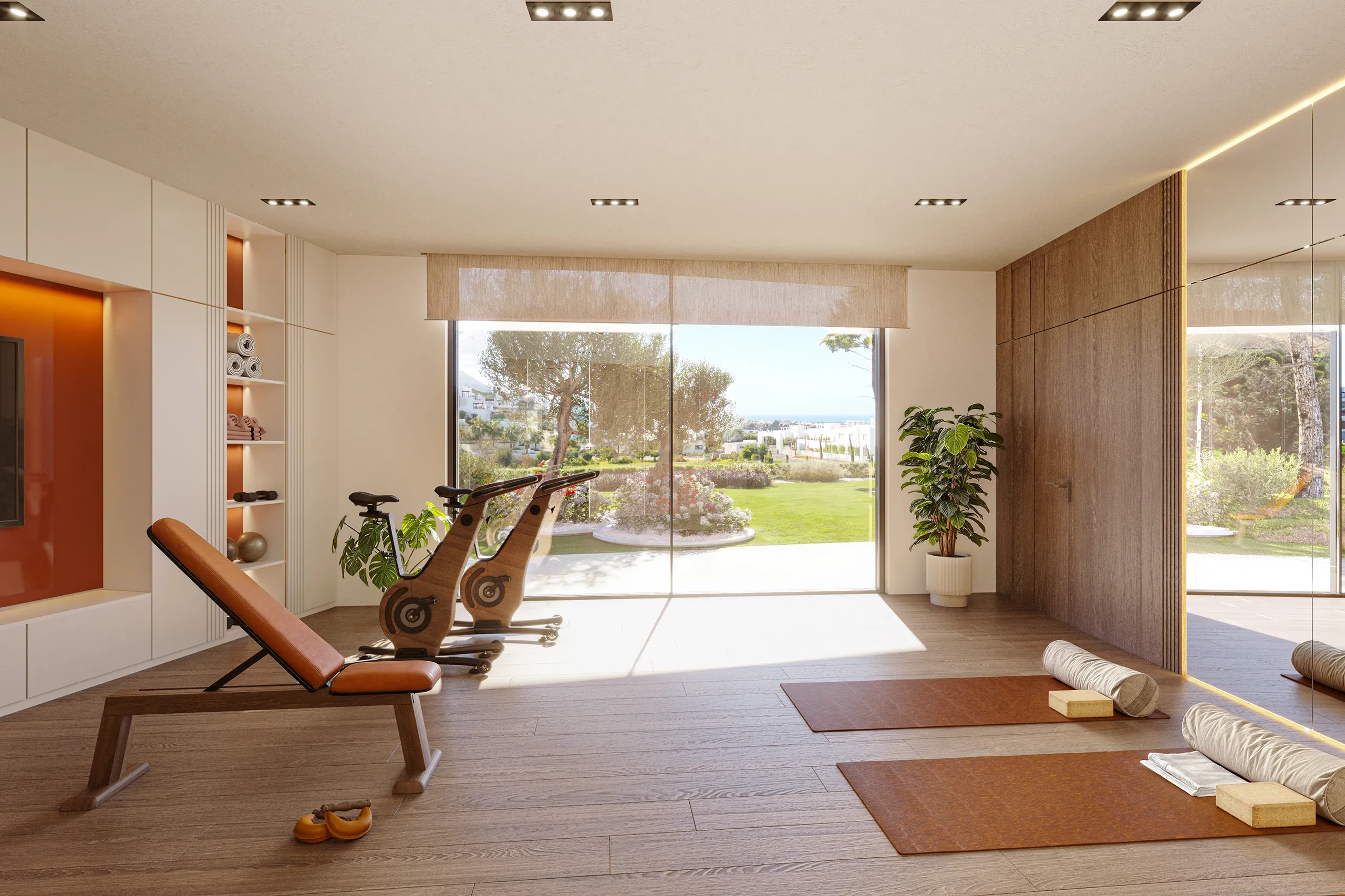 Villa Alsancak Cyprus gimnasio Visualizacion arquitectonica