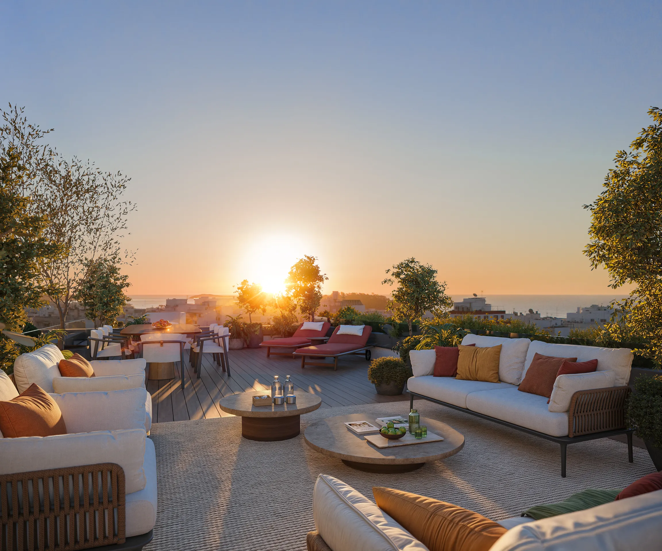 Eularia Apartments Santa Eulalia Ibiza Rooftop Architecture Visualisation