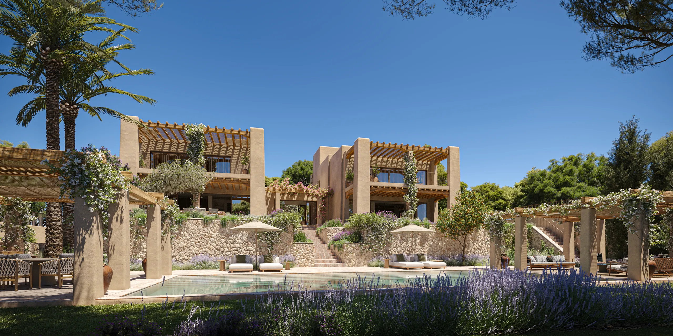Casa Cap Martinet Ibiza piscina render fotorrealista