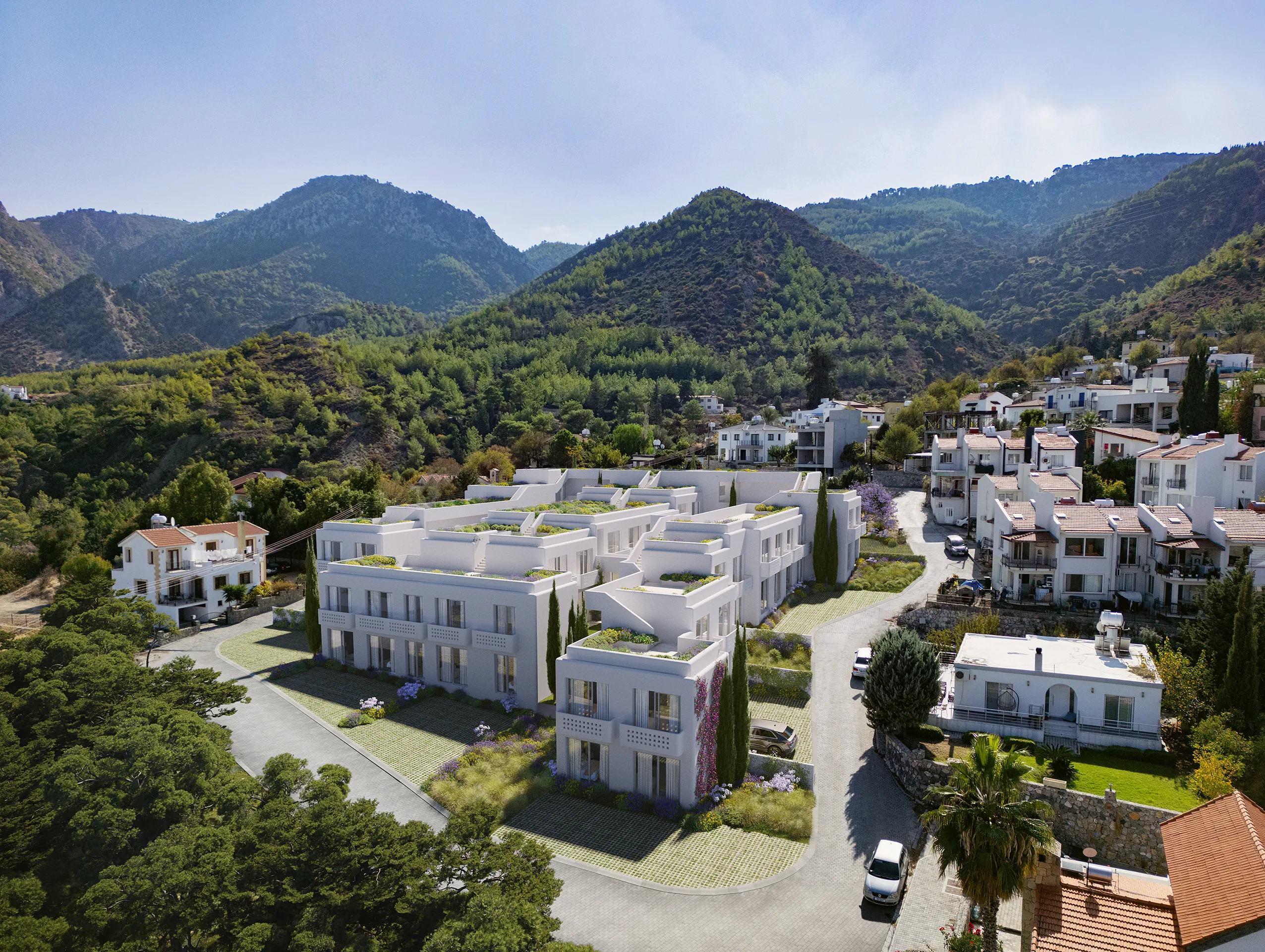 Apartments Kyrenia Cyprus Aerial view Architecture Virtual Tour