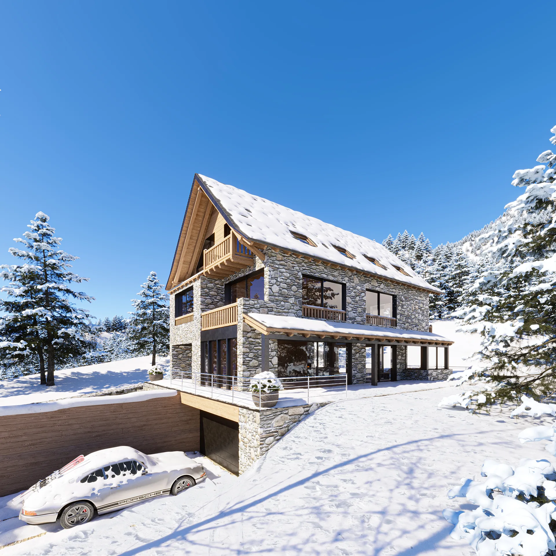 Borda Arties Lerida Fassade eye level real estate rendering