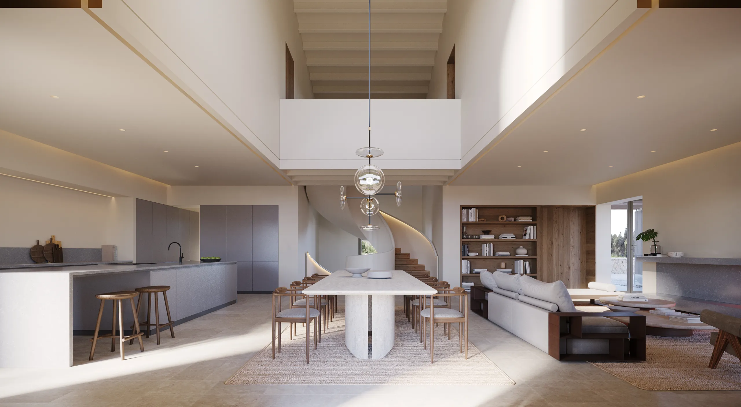 Finca Santanyi Mallorca Dining hyperrealistic cgi
