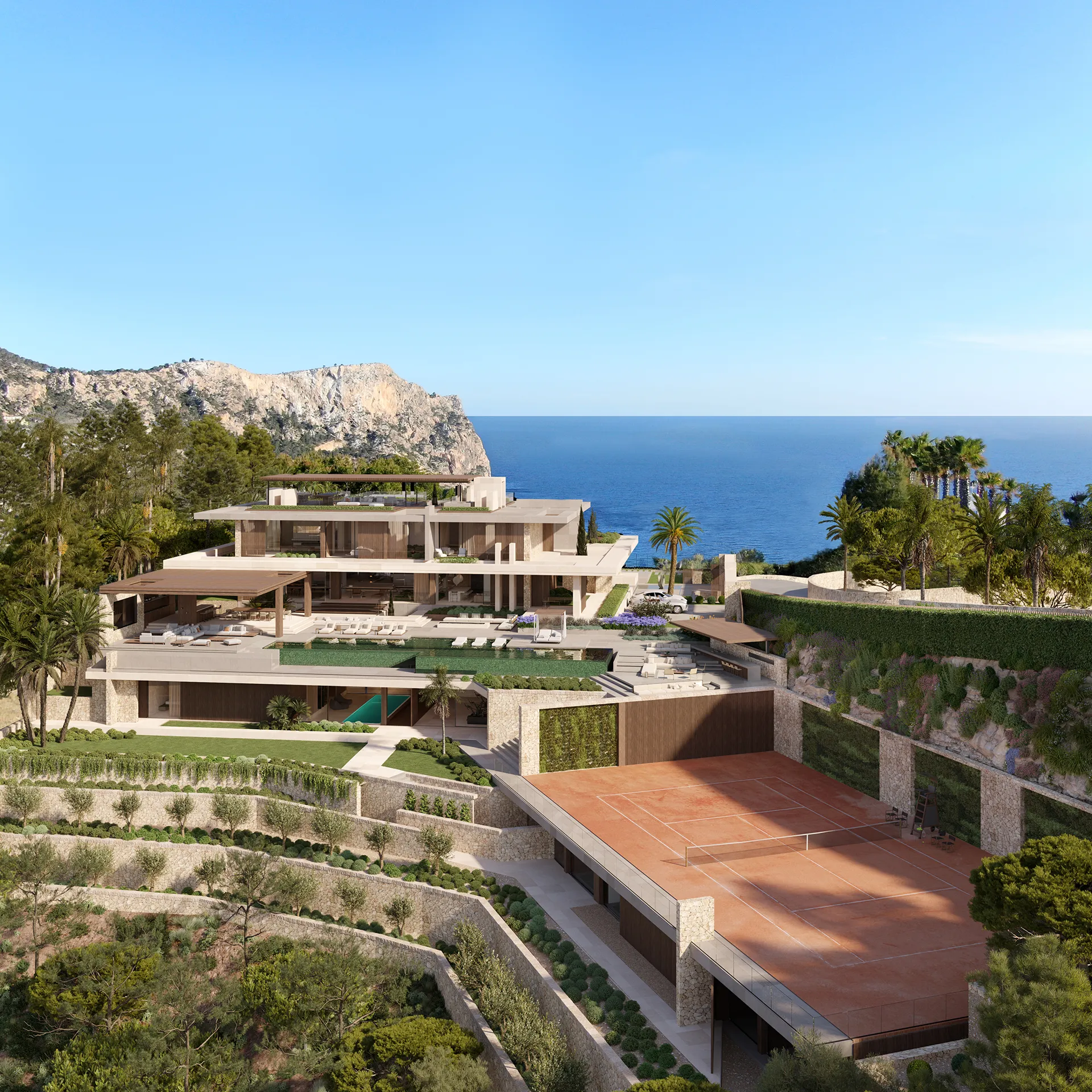 Estate Las Brisas Andratx Mallorca Aerial view real estate vr