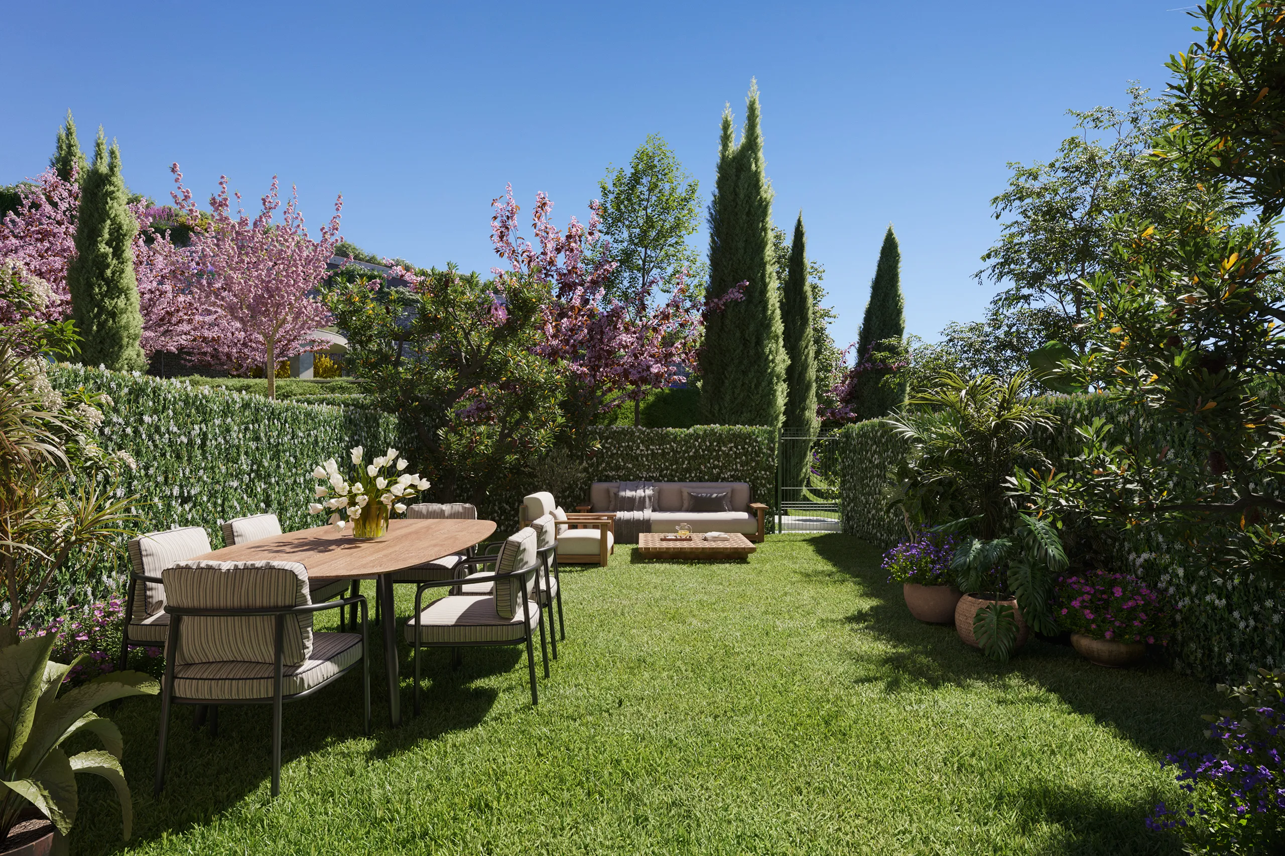 Villa Colmenar Viejo Madrid Garden Photorealistic Cgi