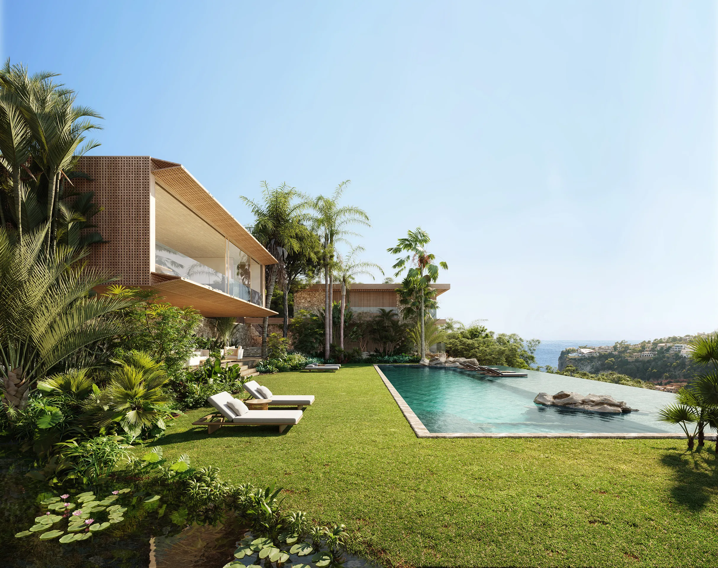 Villa Puerto Andratx Mallorca Pool Architectural Visualisation