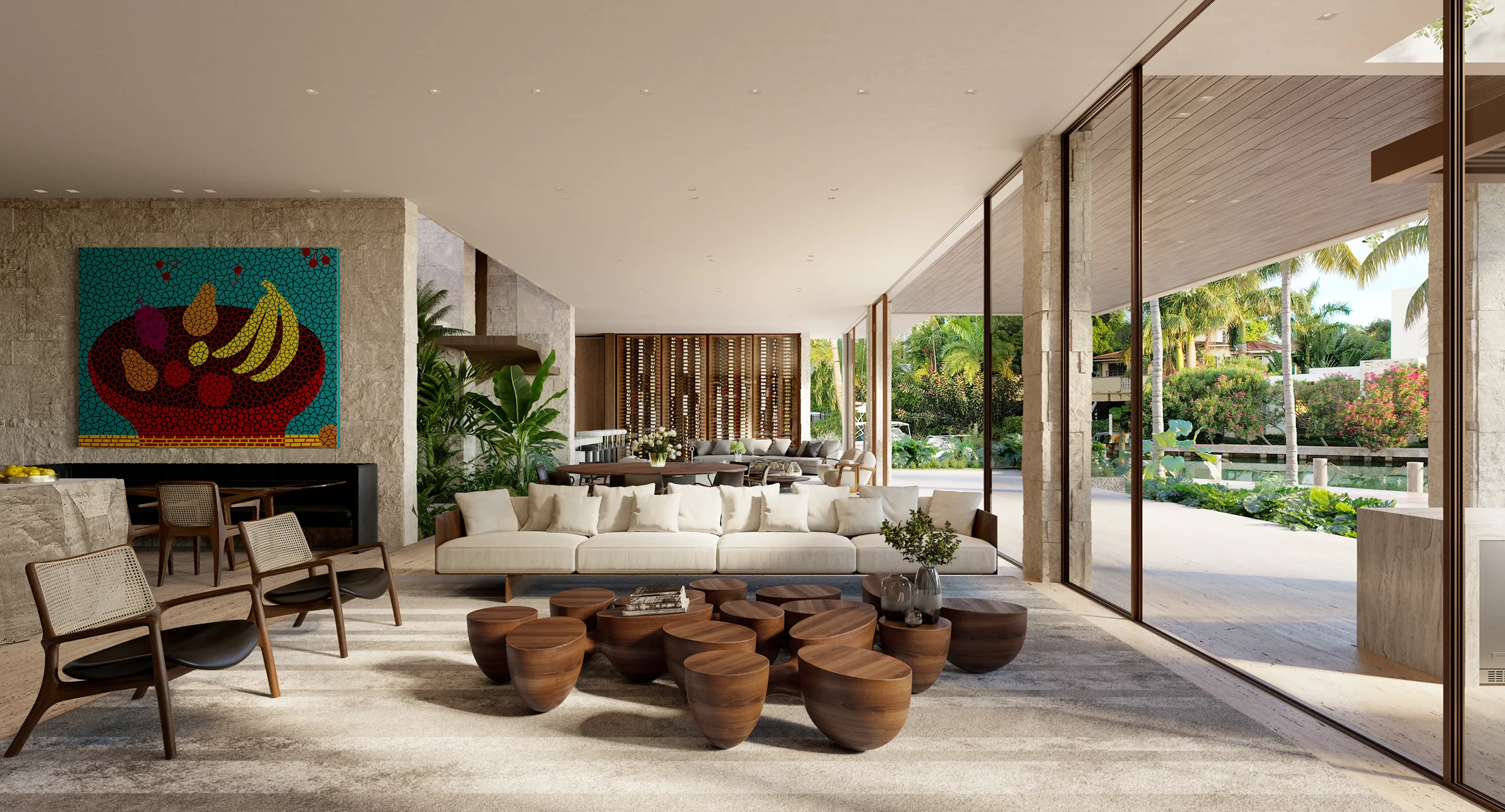 House Miami Usa Living Hyperrealistic Cgi