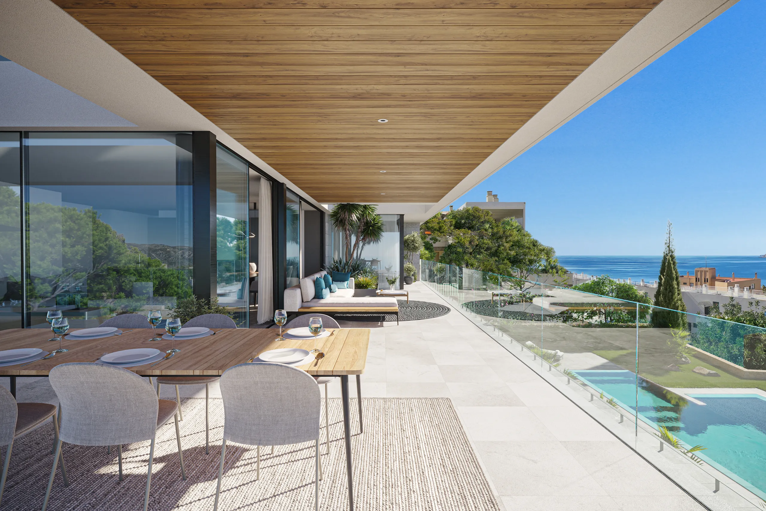Ever Marivent Apartments Palma Mallorca terrace Architectural Visualization