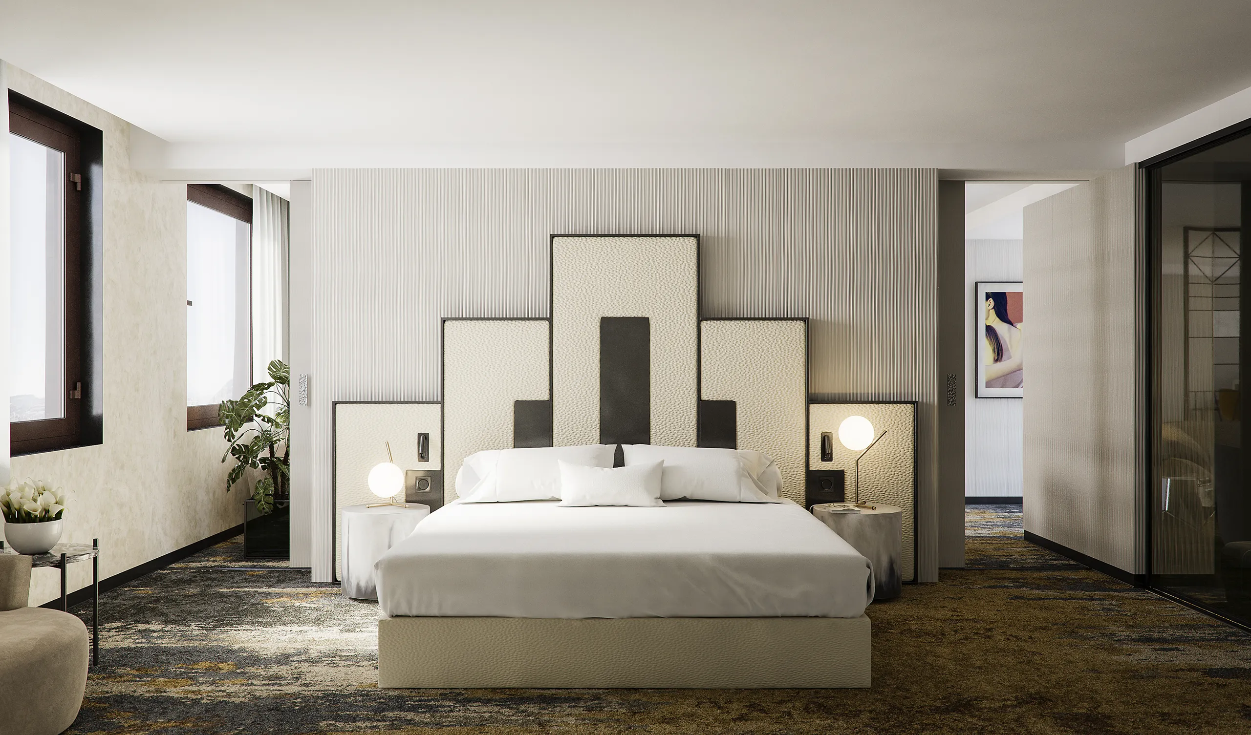Hotel Sofia Barcelona Barcelona Bedroom architectural cgi