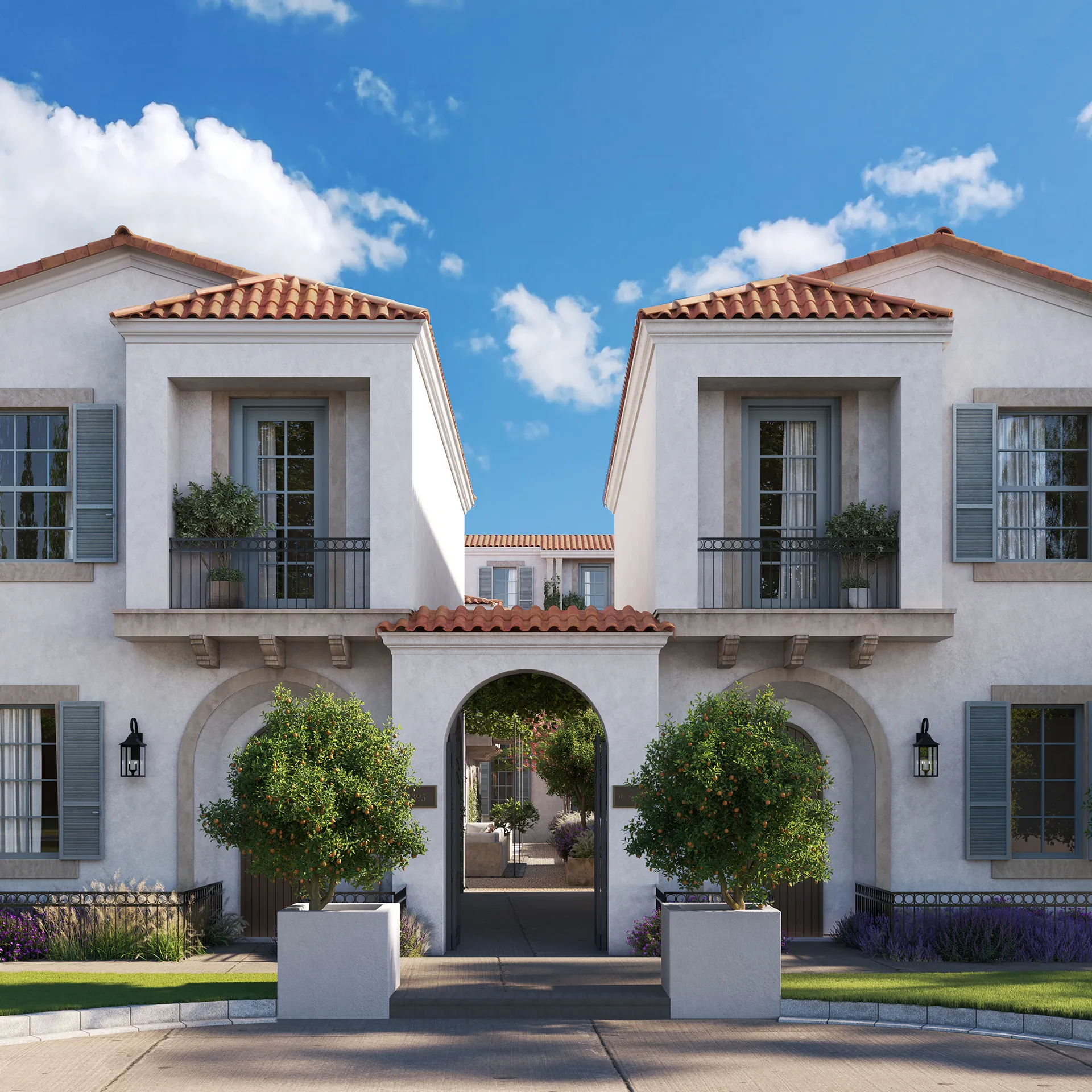 House Rosa Apartments Oklahoma Usa Fassade eye level 3D Photorealism