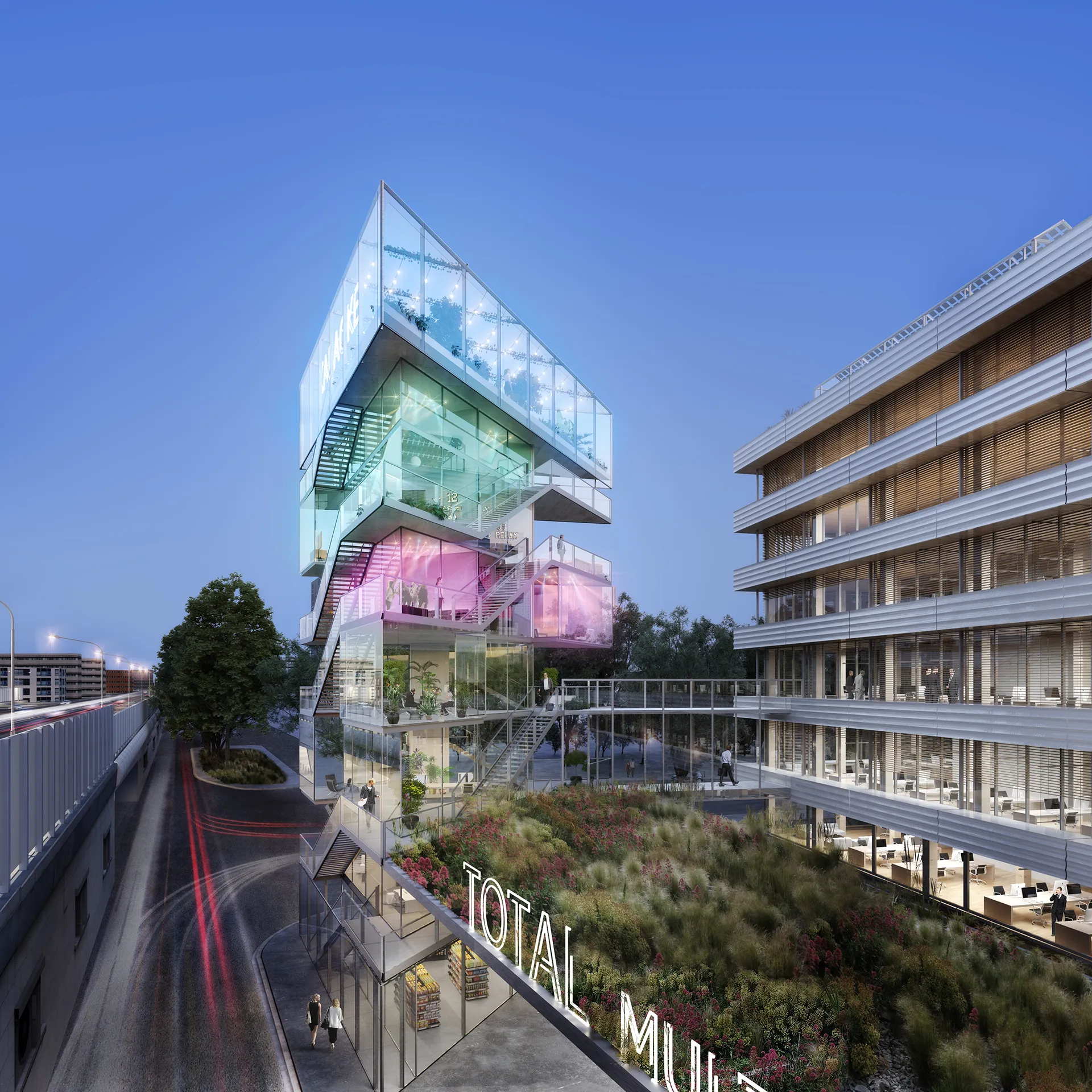 Housing Porte Saint Ouen Paris France Fassade eye level Property Branding Rendering