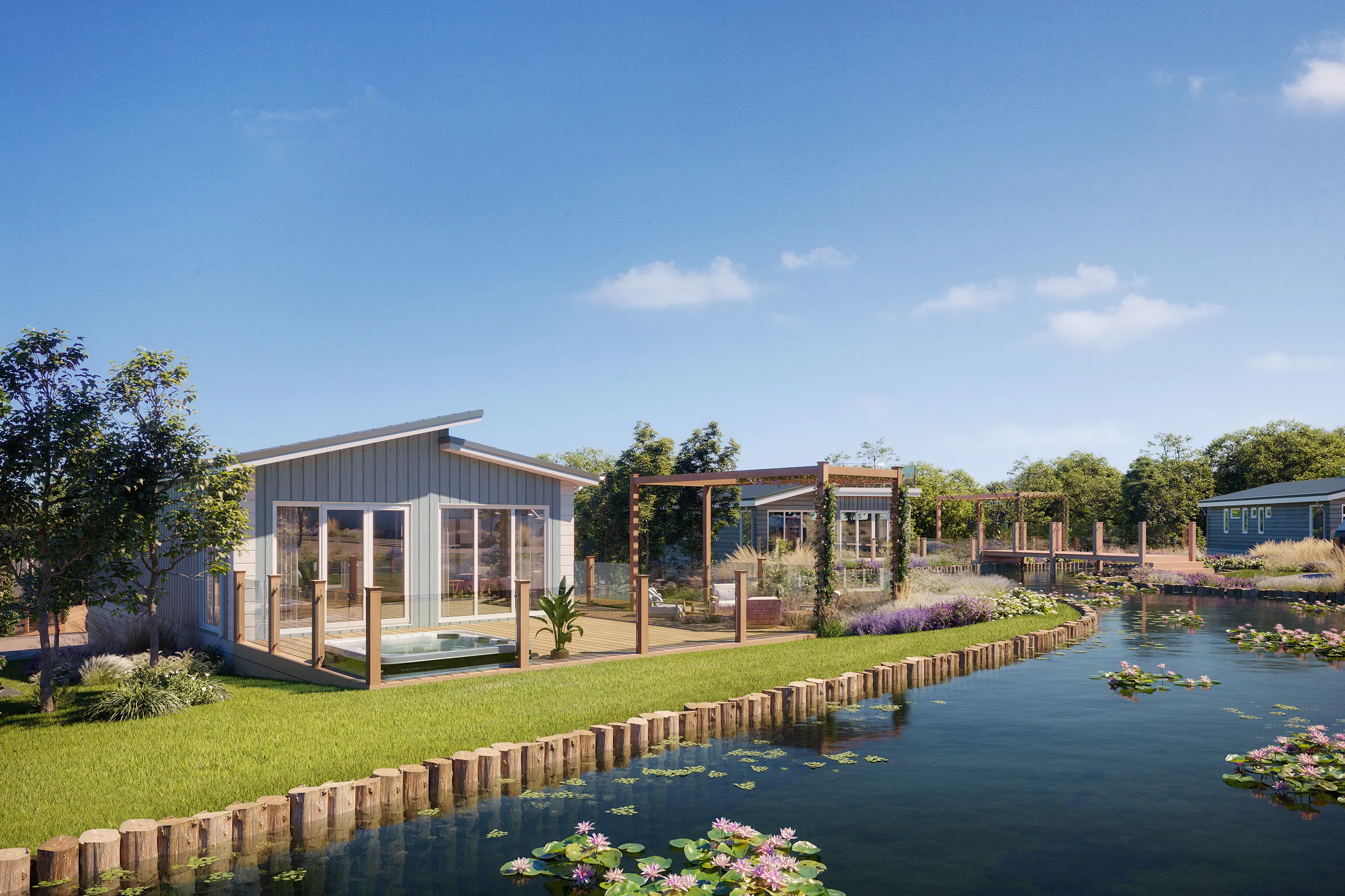 Burn Park Lodges Uk Fassade eye level Real Estate Virtual Tour