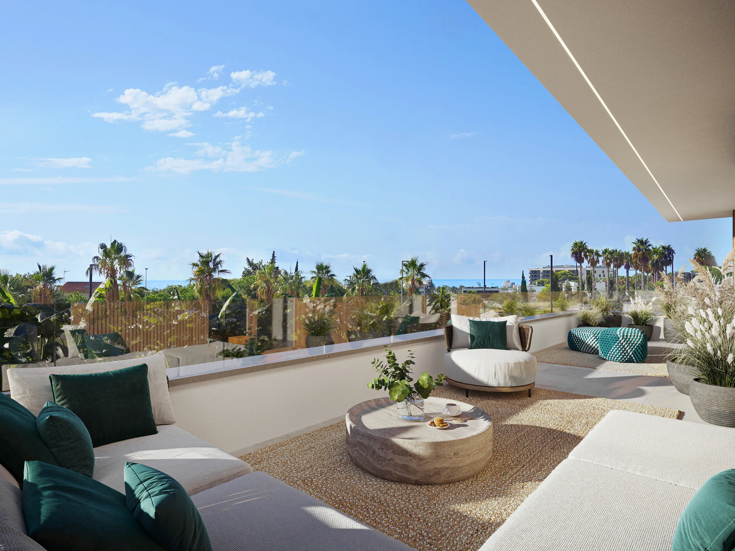 Casa Sitges Barcelona Vista aerea Inmobiliario cgi