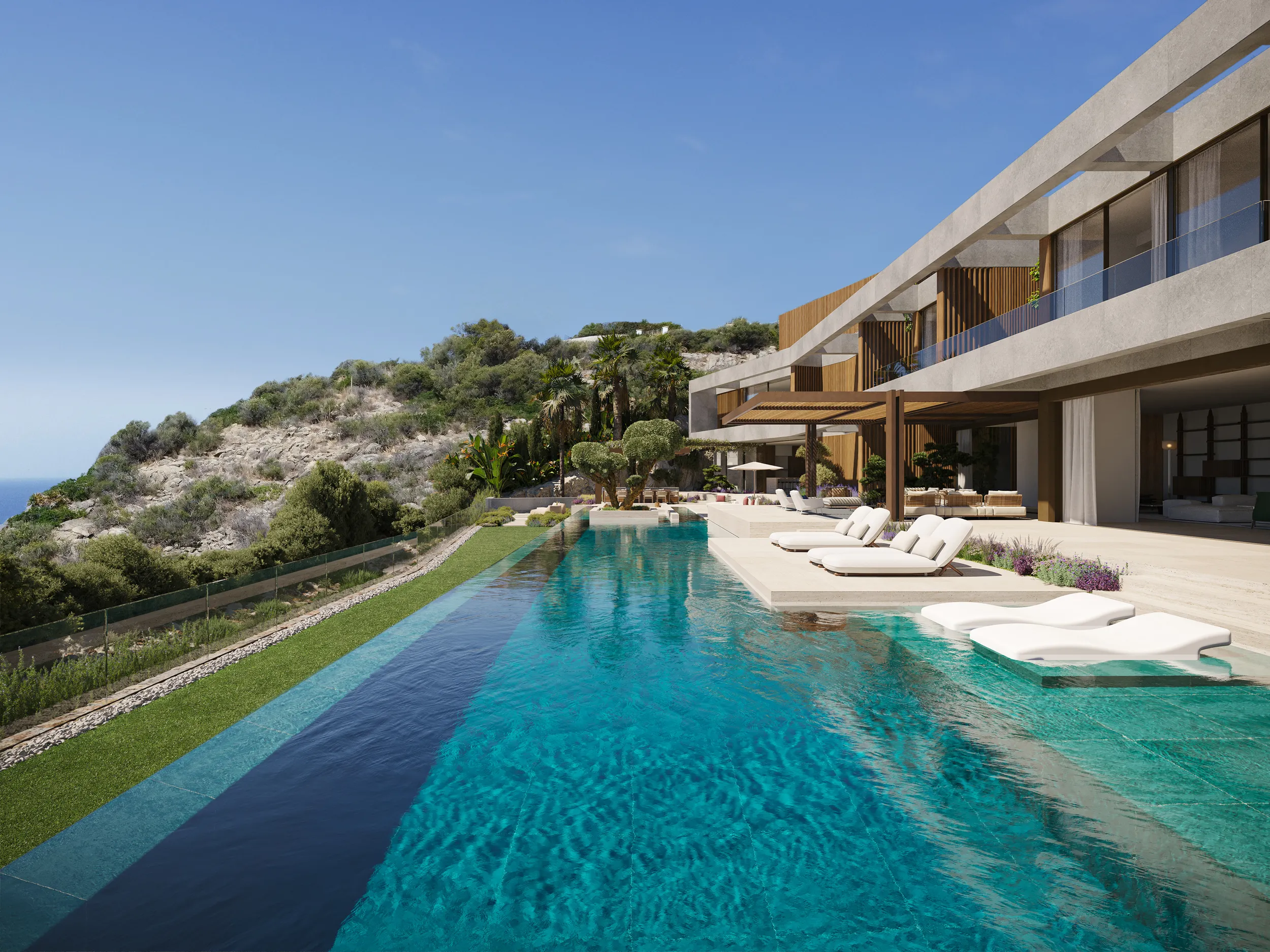 Villa Maravant Andratx Mallorca piscina Tour Virtual Arquitecturas