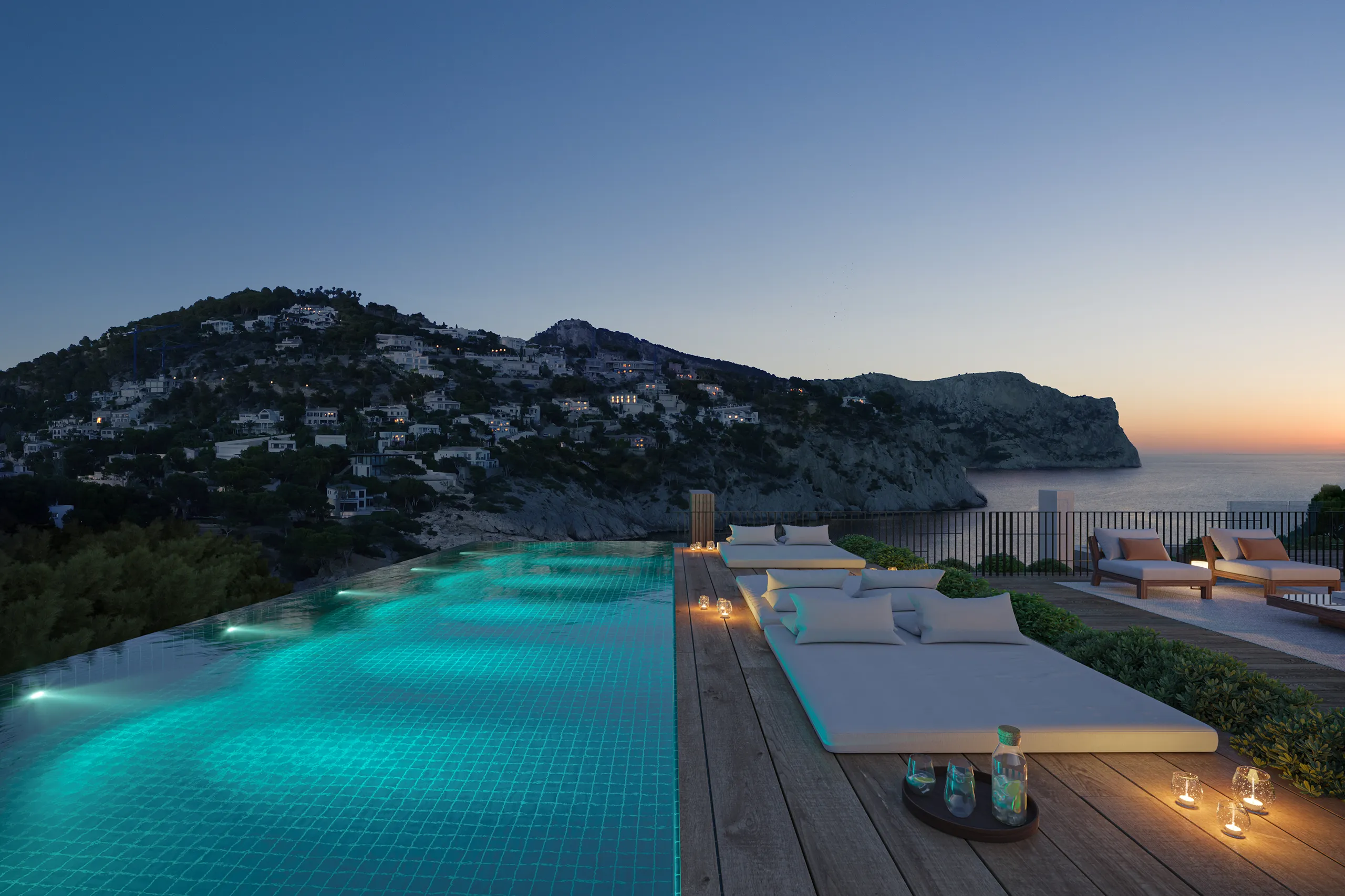 Villa Boat Inlet Andratx Mallorca piscina Renders arquitectura