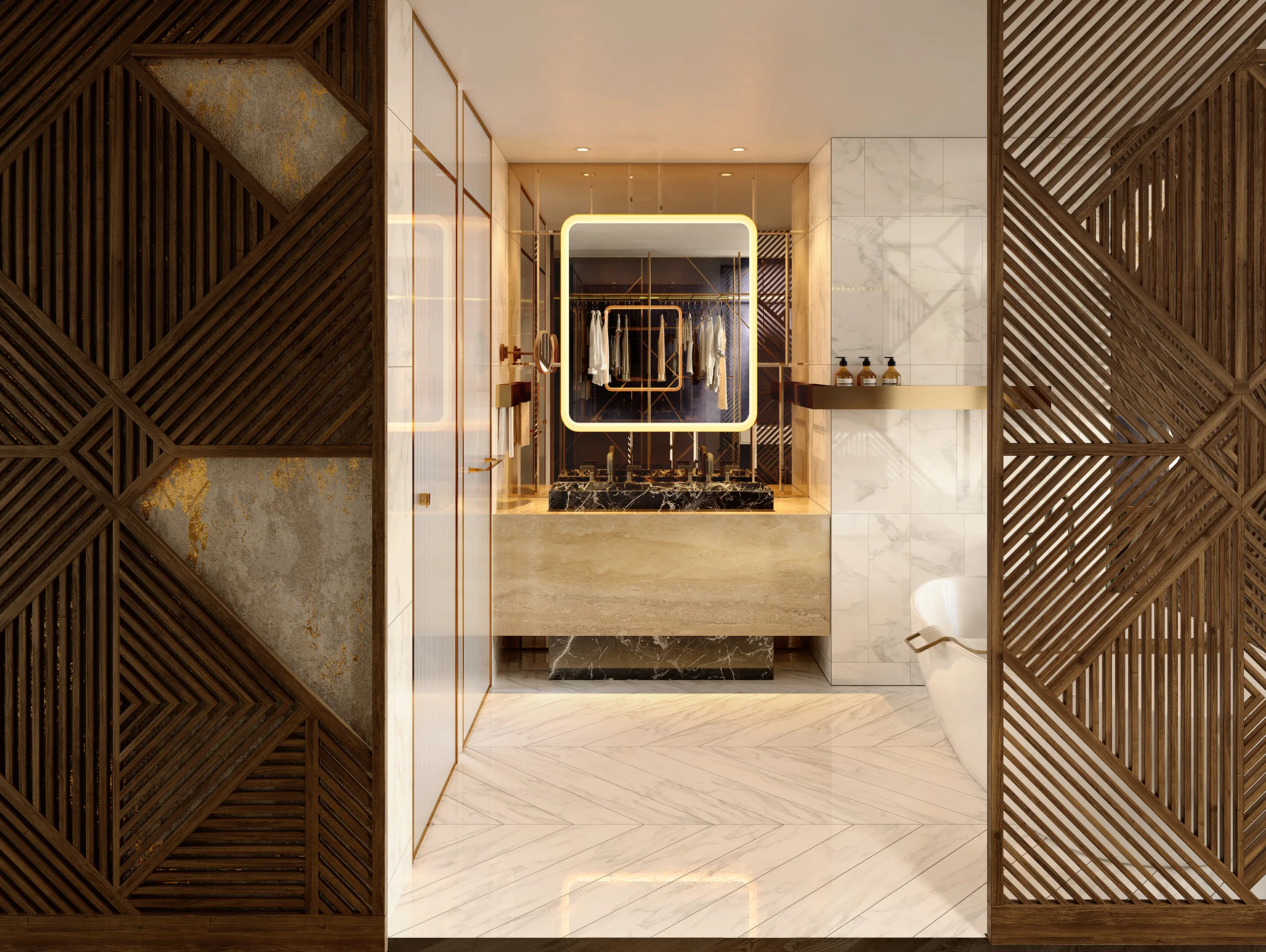 Hotel Uptown Dubai Dubai Hallway Real Estate Visualisation