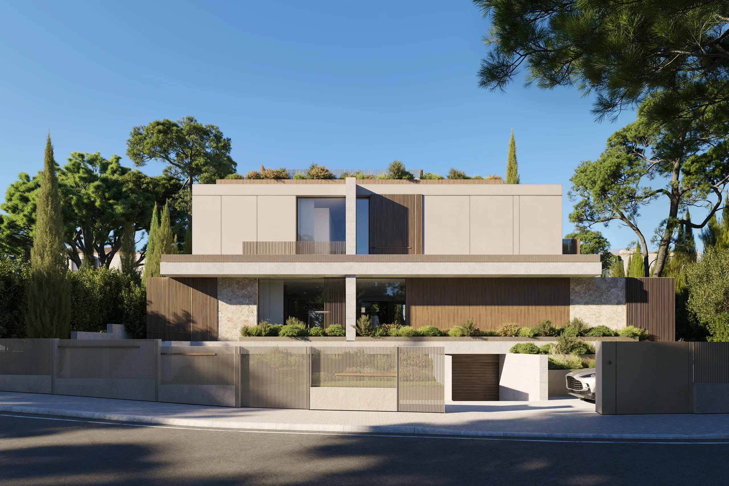 Villa Cala Falco Mallorca Fachada Renders fotorrealista