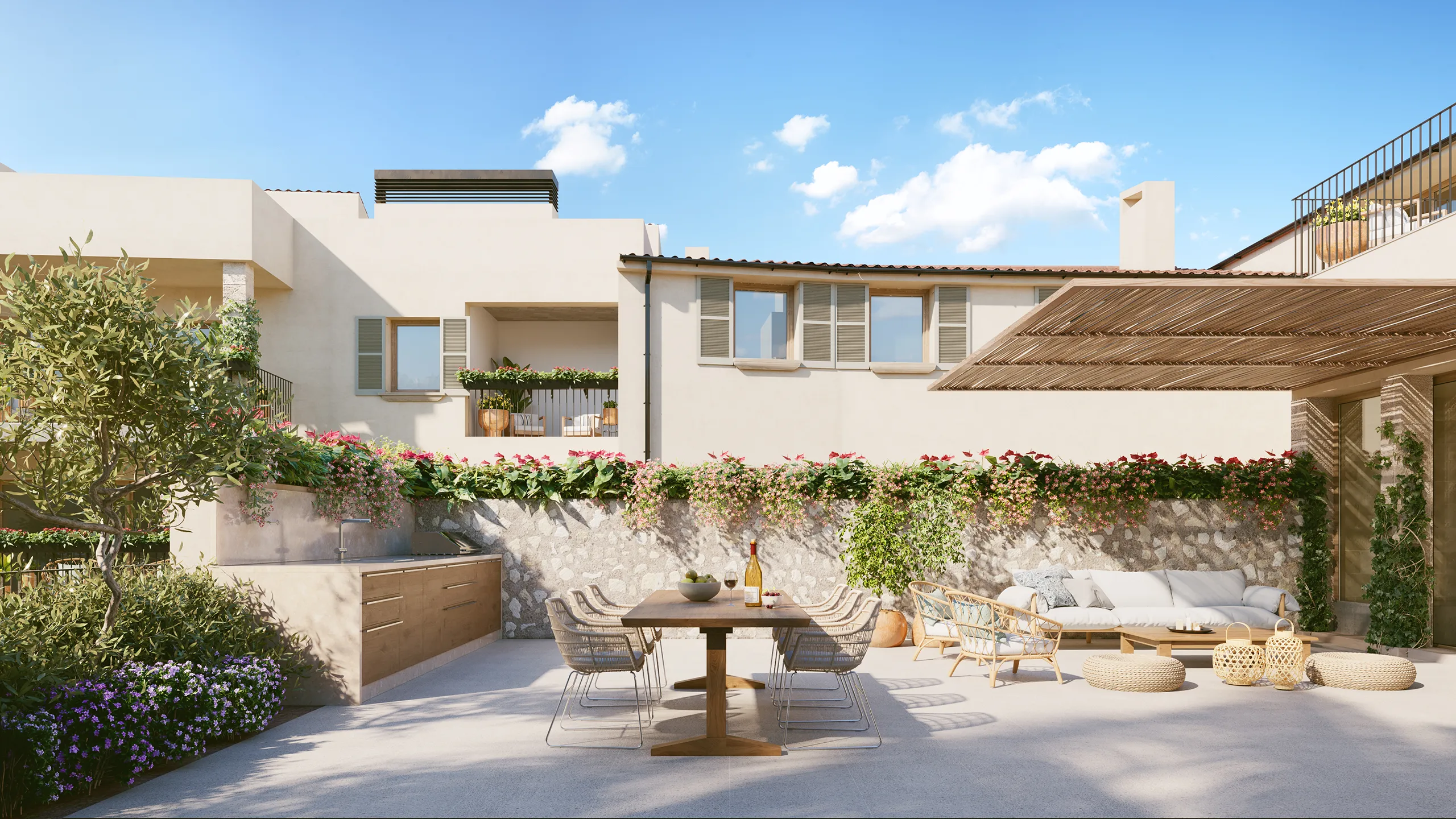 Apartments Sta Maria Mallorca Garden Architectural 3D