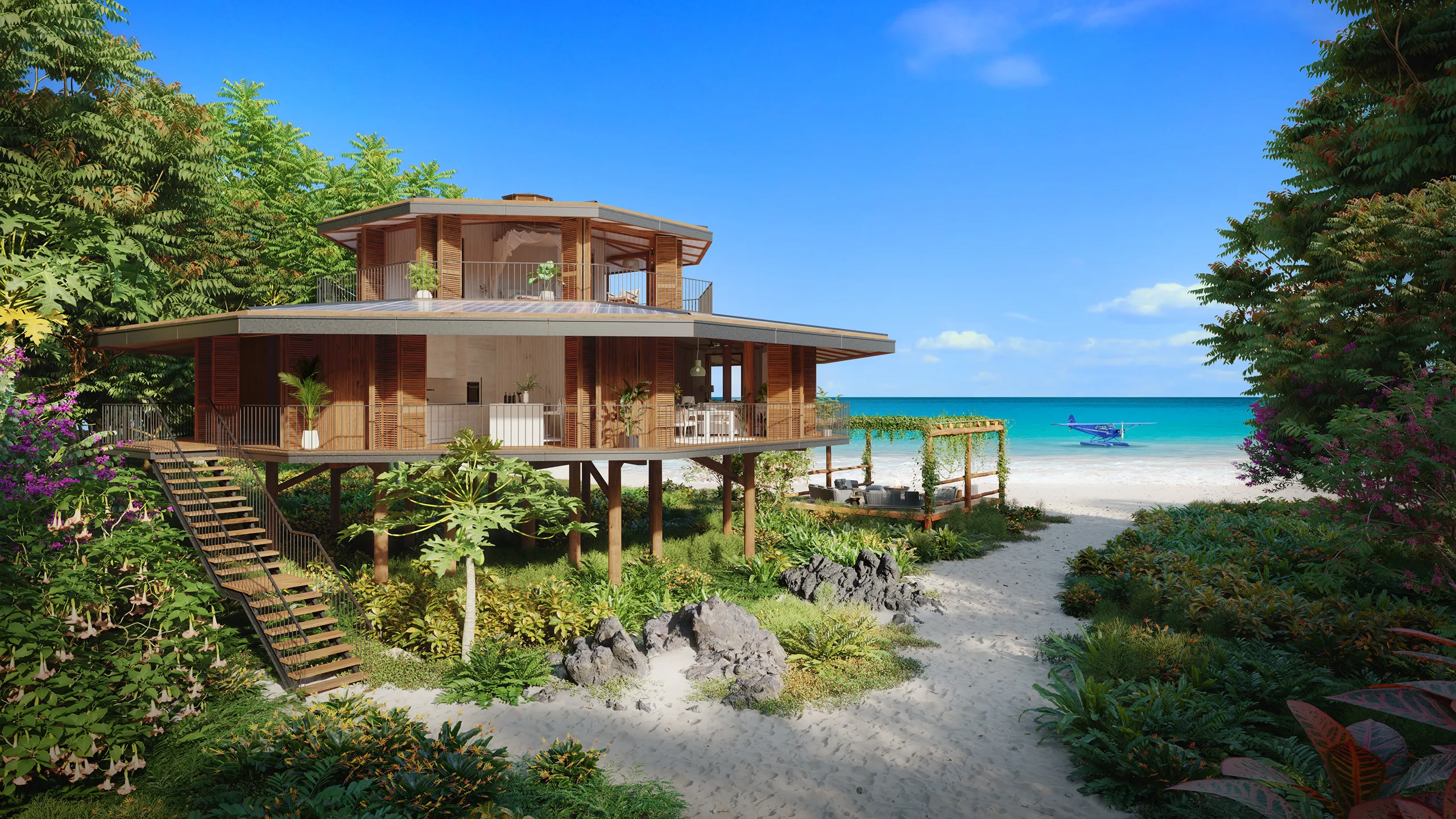 Masterplan Zanzibar Zanzibar Fassade eye level Photorealistic Visualisation