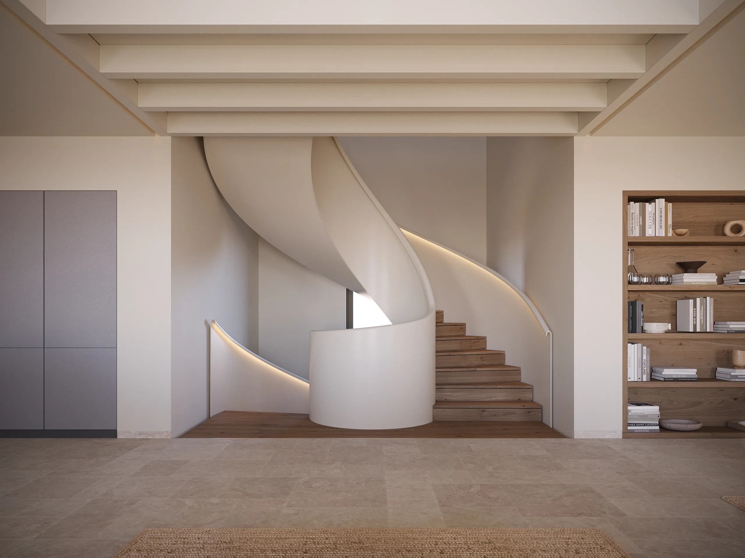 Finca Santanyi Mallorca stair photorealistic render