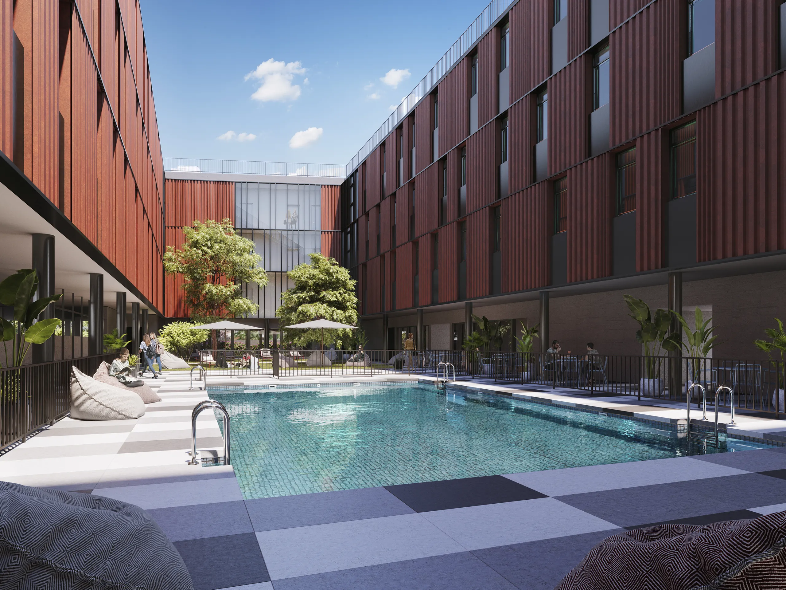 Habana Madrid Madrid piscina Render arquitectura