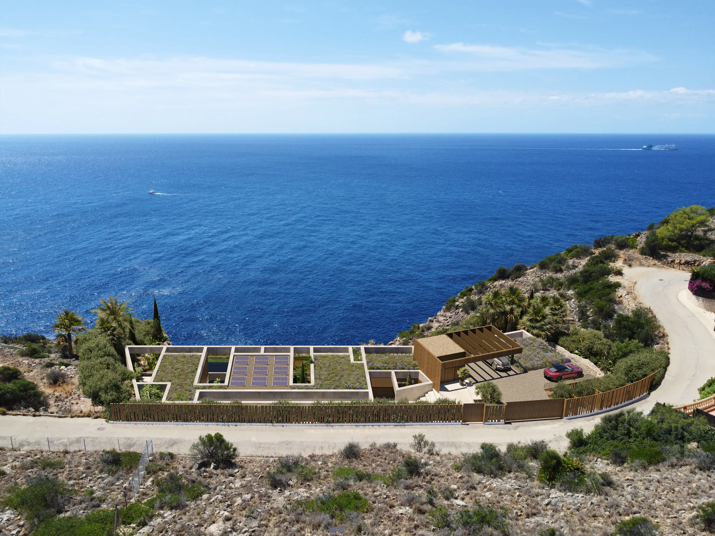 Villa Maravant Andratx Mallorca Vista aerea 3d arquitectura