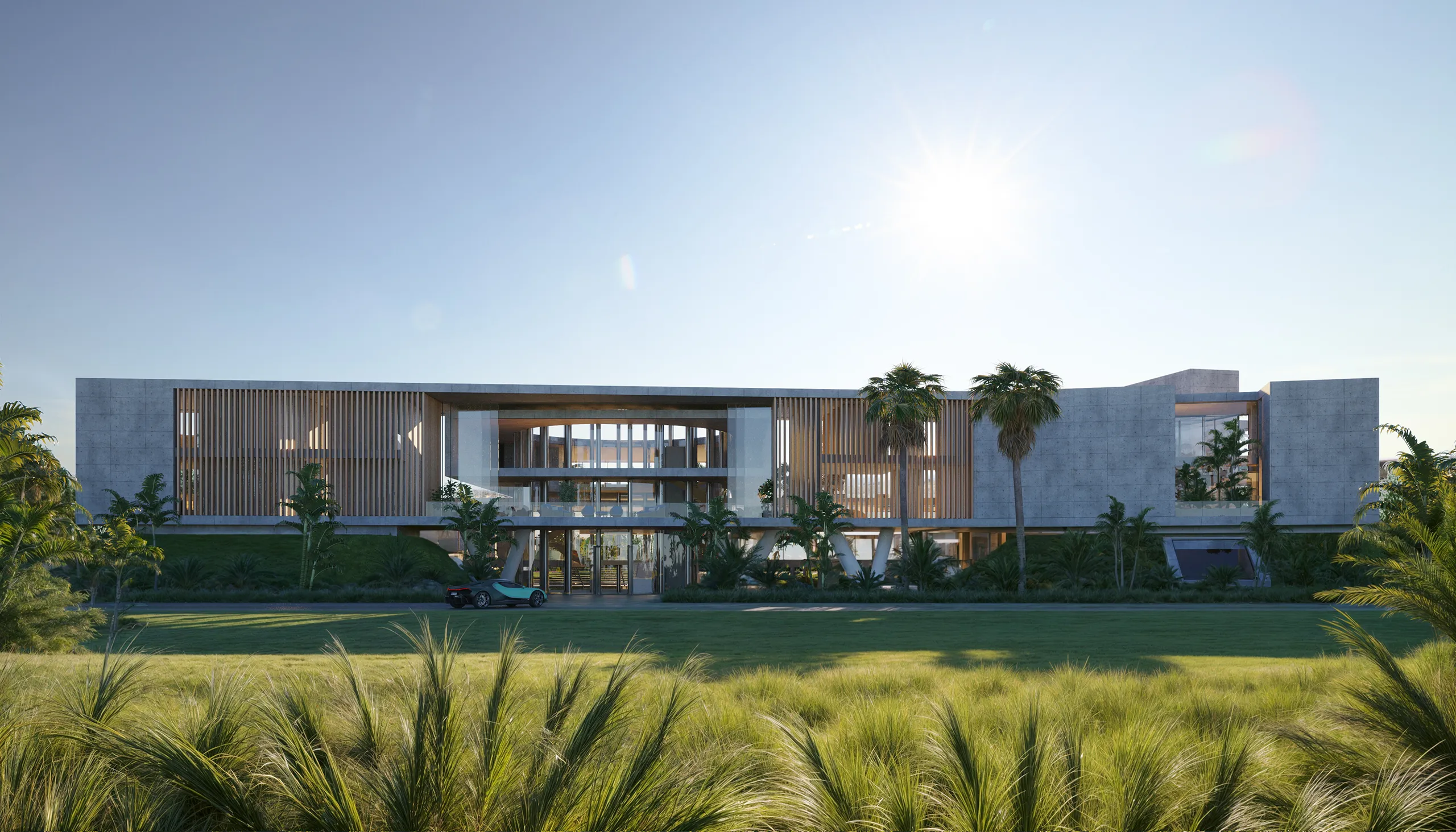 Estate Dubai Aerial view Property Branding Rendering