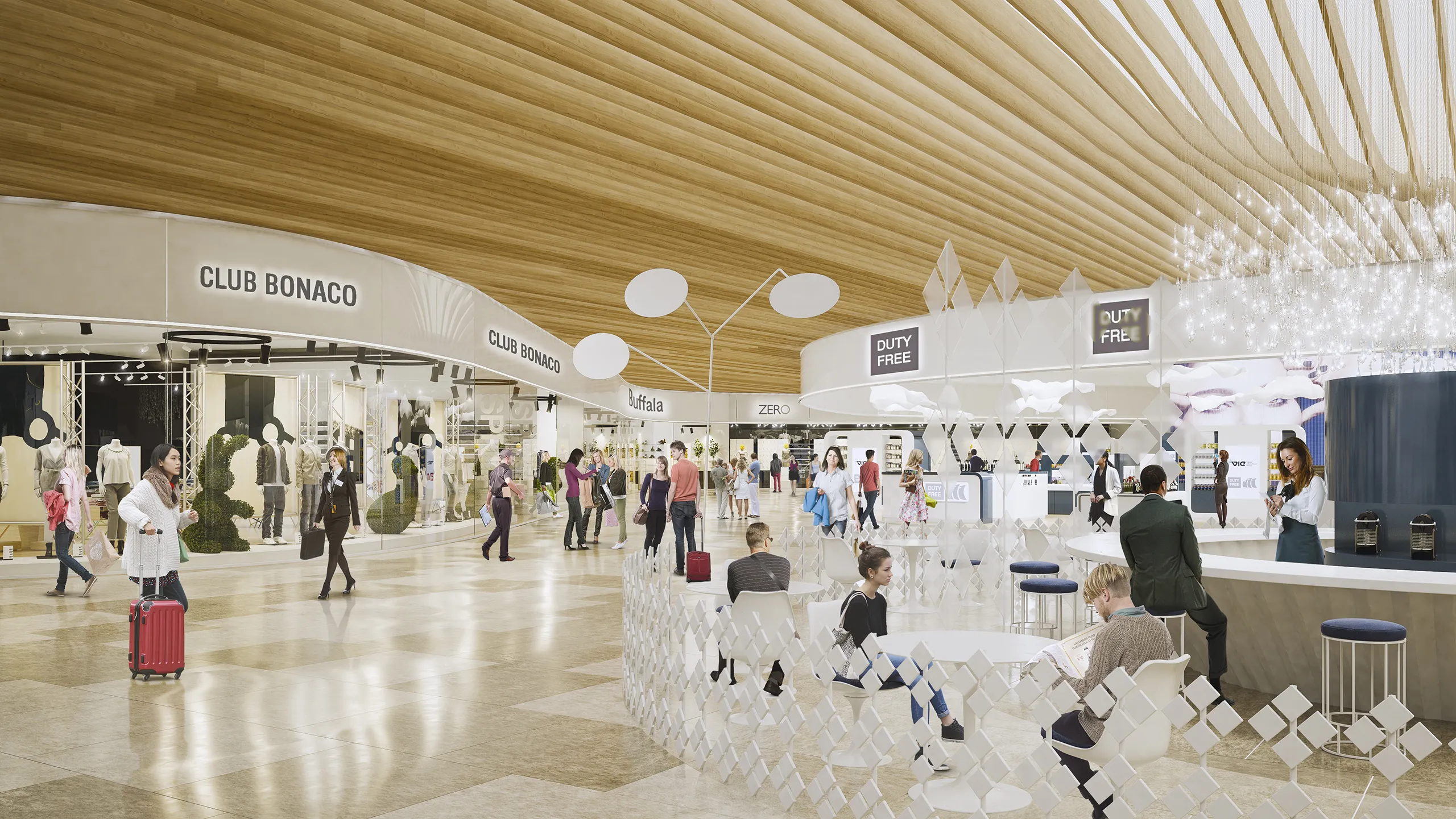 Vienna Airport Vienna Austria Zonas comunes Render arquitectura