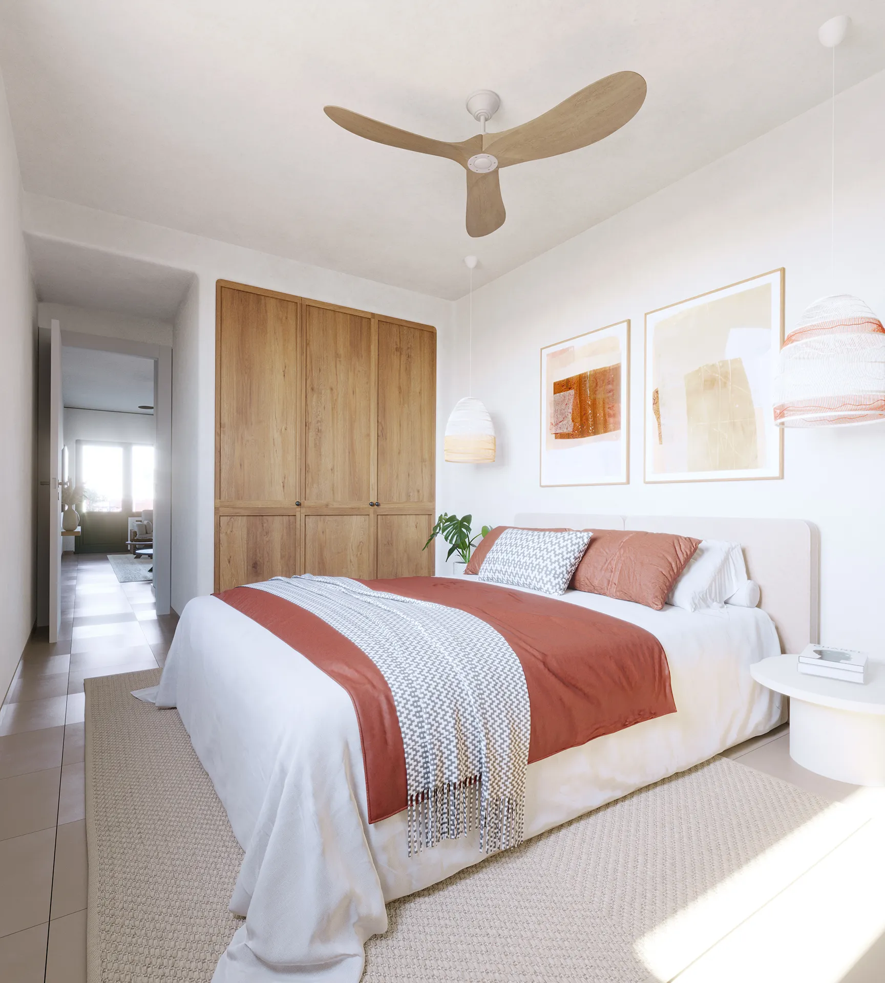 Club Hotel Lanzarote Spain Dormitorio render fotorrealista