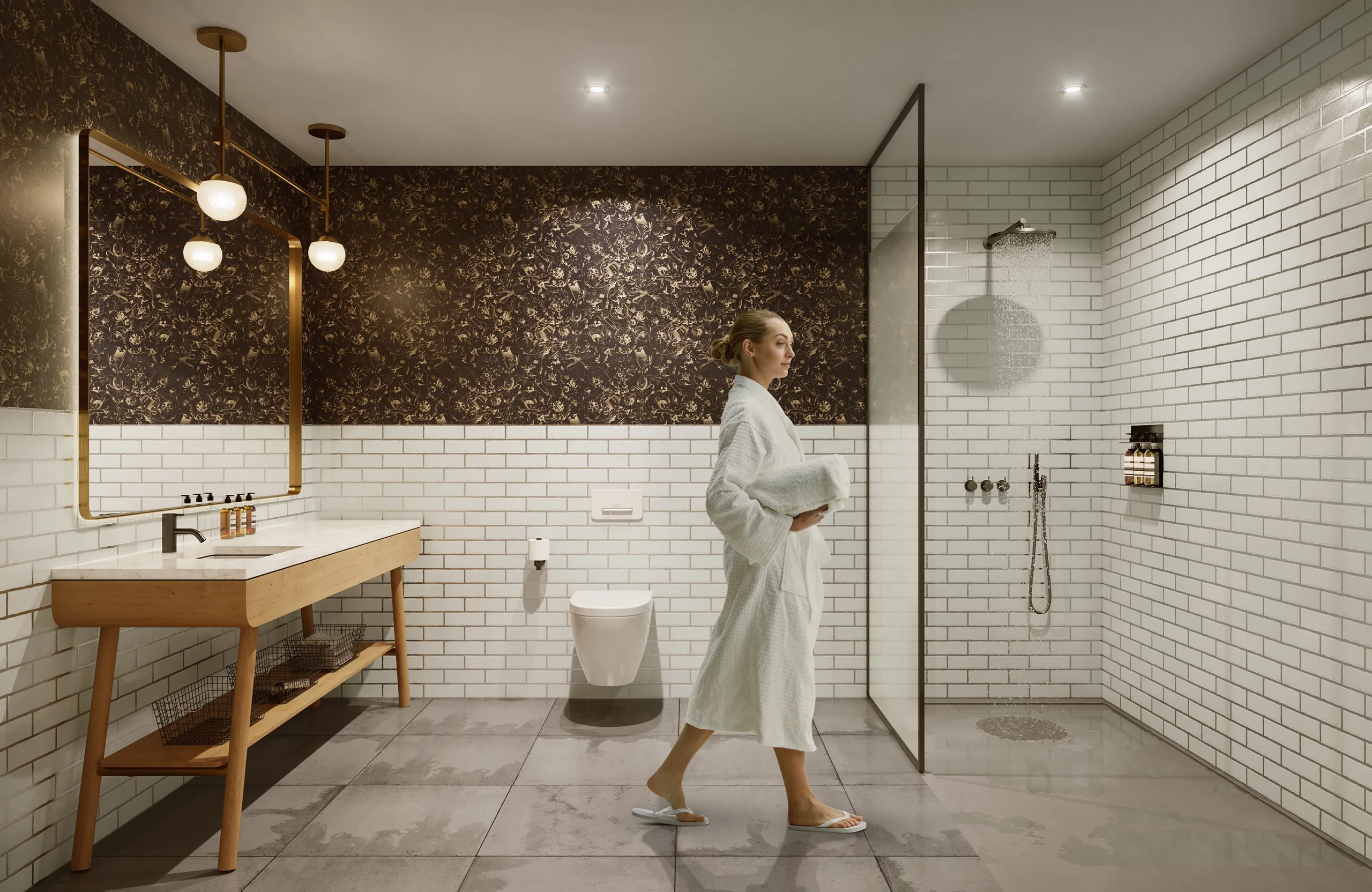 Latham Watkins Oficinas Londres Uk Baño 3d arquitectura